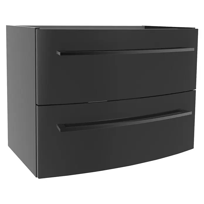 Camargue Swing K Waschtischunterschrank (69,4 x 43,9 x 51,8 cm, Grafit, Farbe Griff: Schwarz)