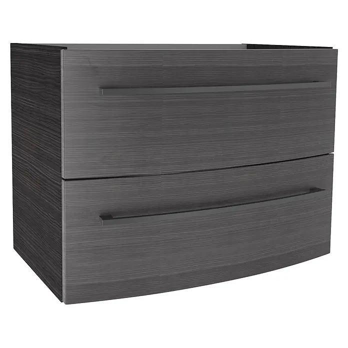 Camargue Swing K Waschtischunterschrank (69,4 x 43,9 x 51,8 cm, Dark Oak, Farbe Griff: Schwarz)