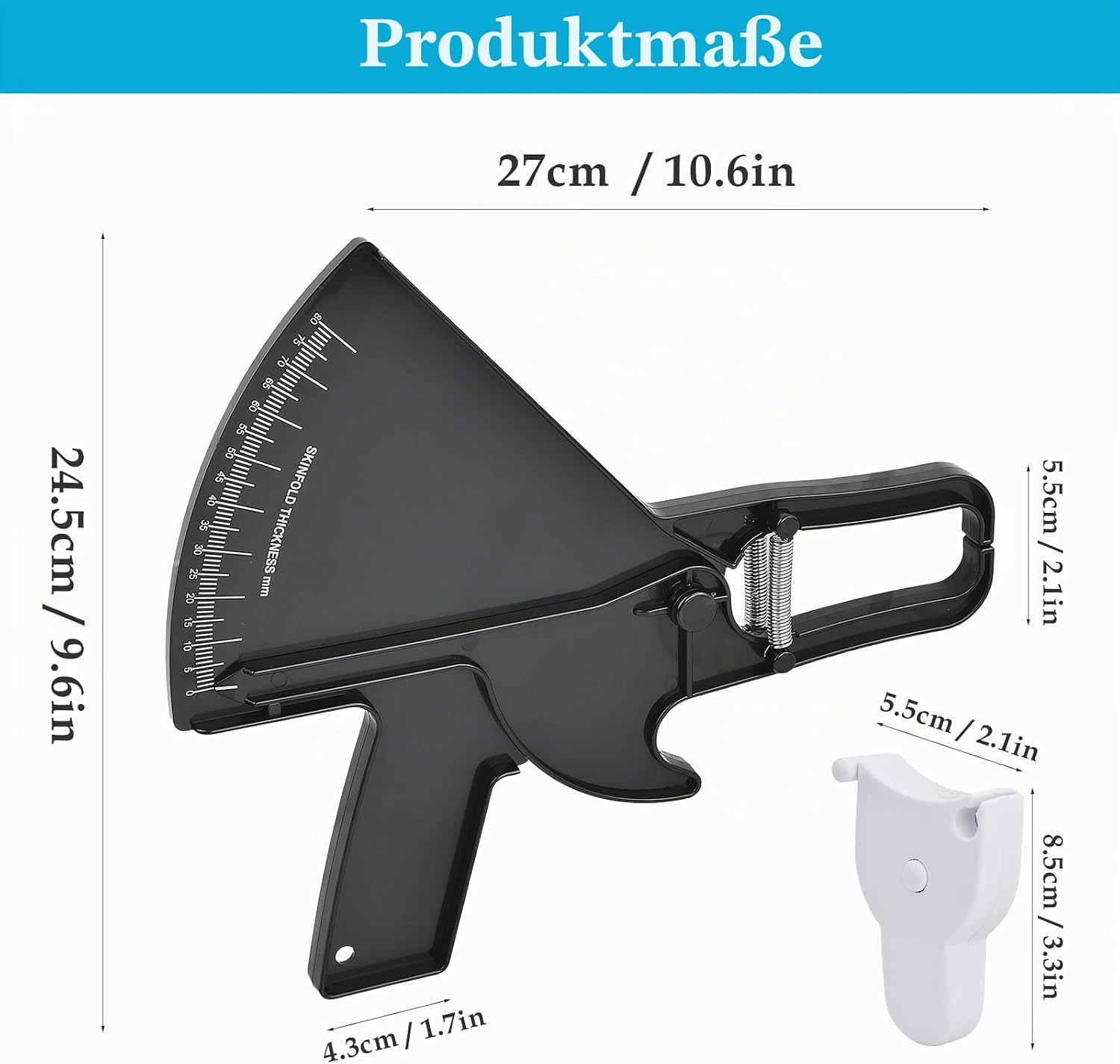 Caliper Körperfettzange, Körperfettmessgerät Und Maßband, Tragbarer, Körperfettm Bild 11