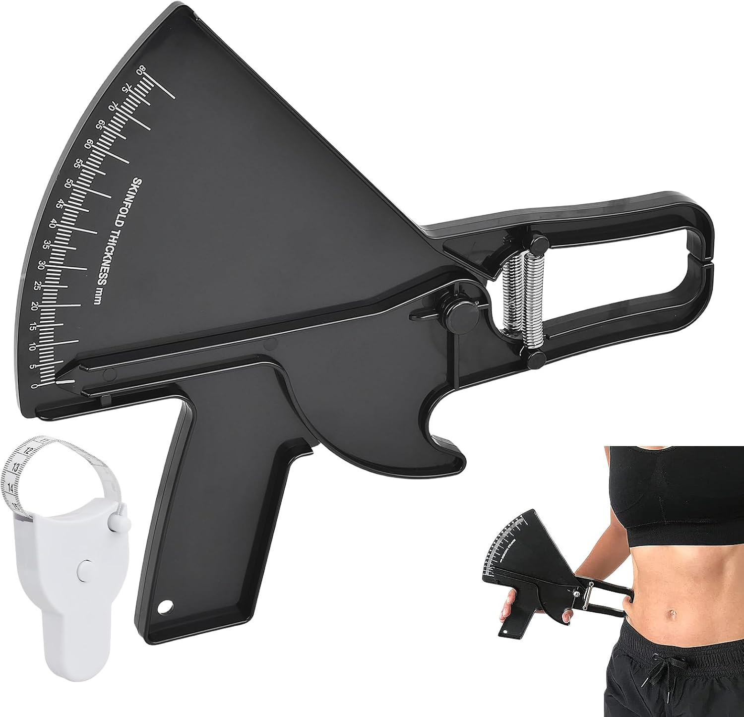 Caliper Körperfettzange, Körperfettmessgerät Und Maßband, Tragbarer, Körperfettm Bild 3