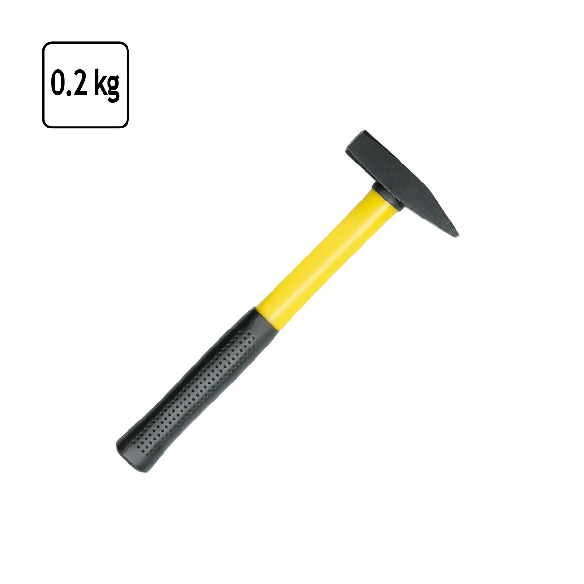 Schlosserhammer 200 g, gummierter ergonomischer Stahlstiel Hammer Bild 2