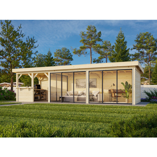 PALMAKO Pavillon, »Palmako Connect«, naturfarben, 24,9 m²