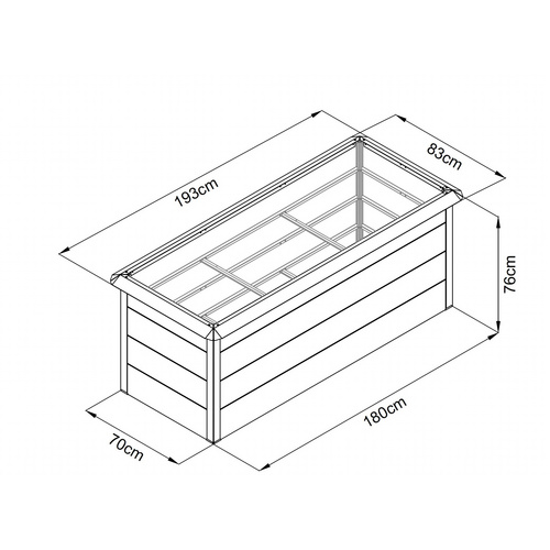 FLORAWORLD Hochbeet, 1,5 m², mit Schneckenschutz - grau