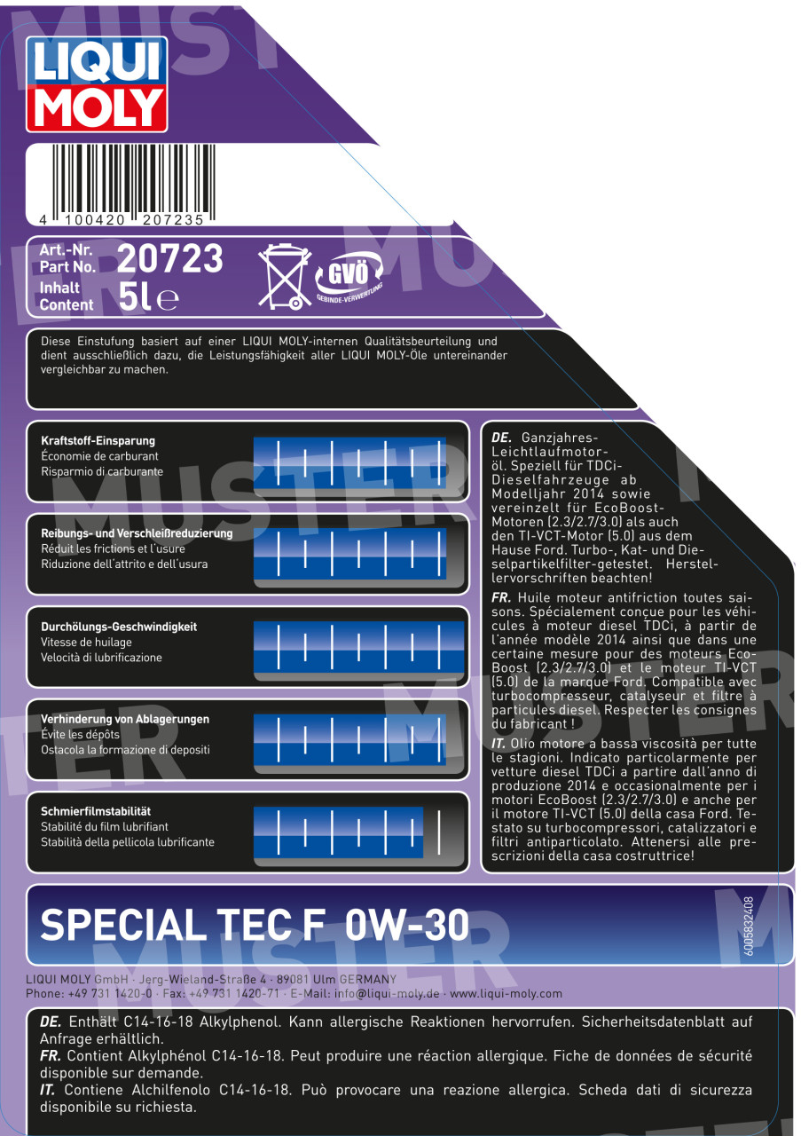 Liqui Moly Motoröl Special Tec F 0W-30 5L Bild 2