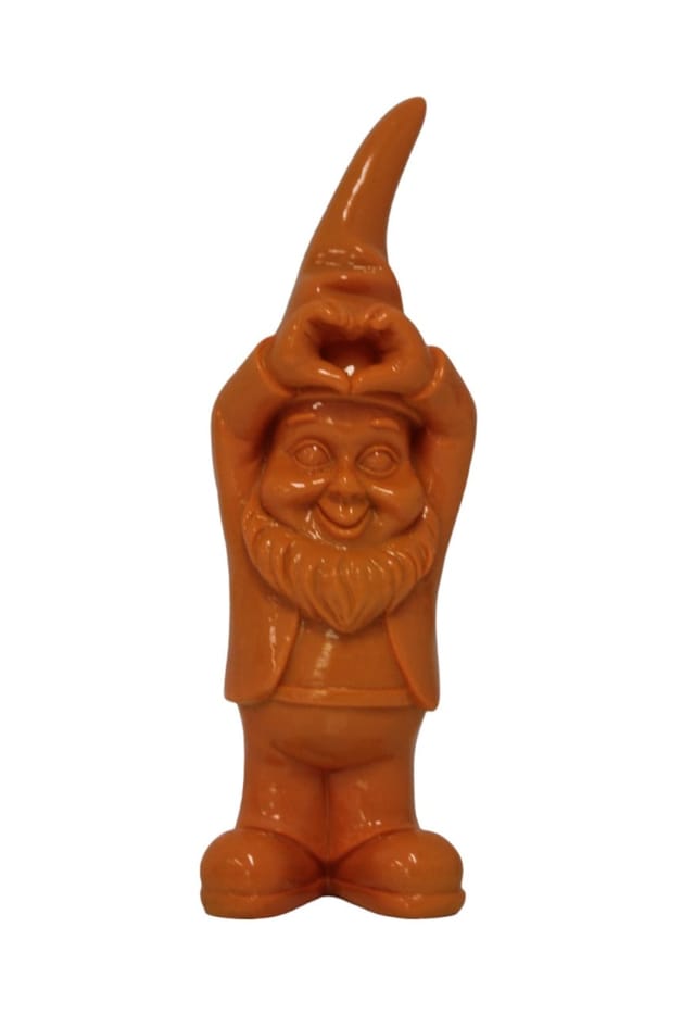 Figur Zwerg Herz oben 58cm, Polyresin 58 x 20 x 18 cm orange