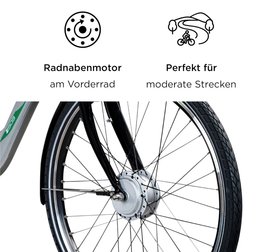 Zündapp E-Bike Z503 City 26 Zoll 7-Gang 522 Wh grau grün Bild 3