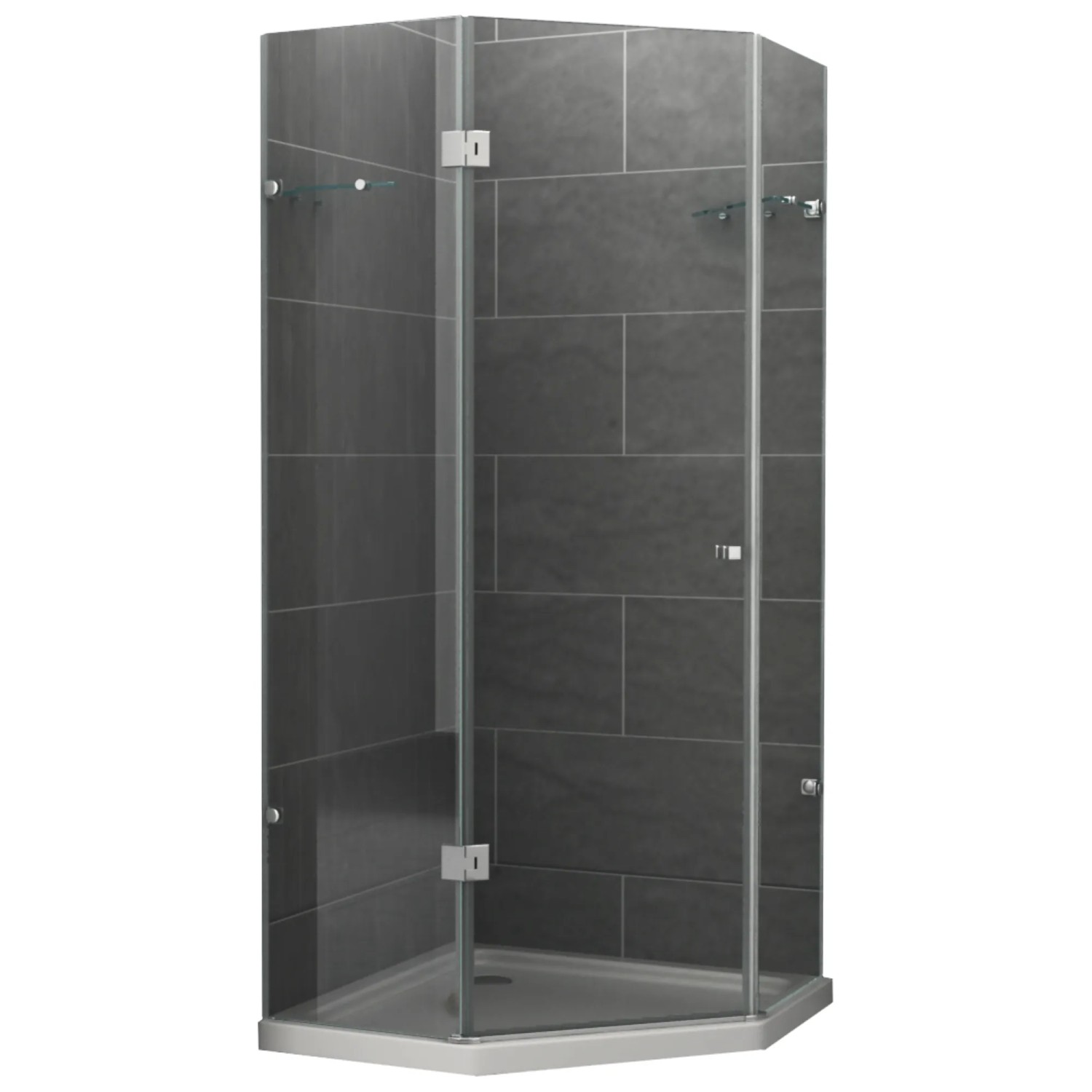 Dein Bau Projekt Duschkabine 5-Eck Klarglas 80 x 190 x 80 cm o. Wanne DIN Links