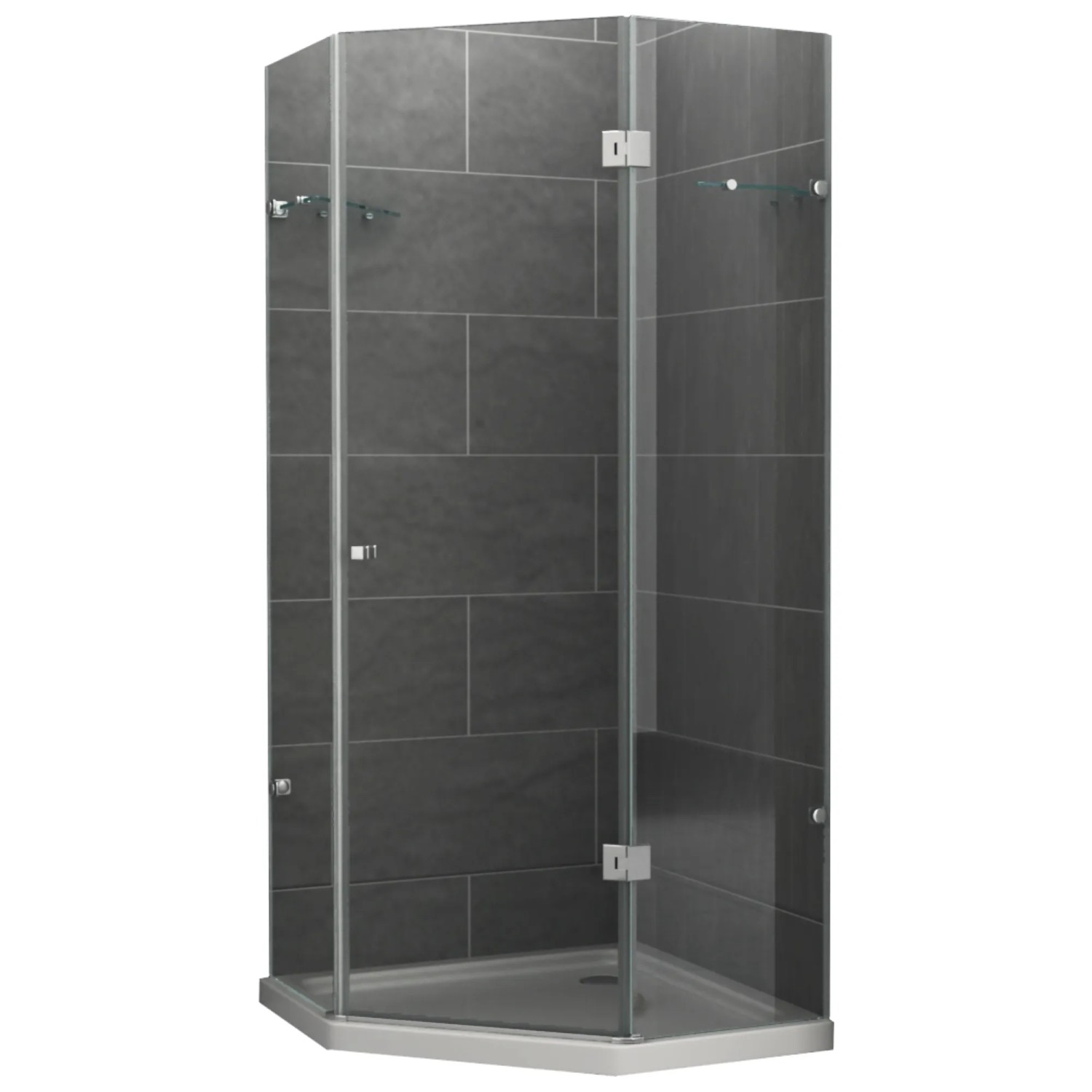 Dein Bau Projekt Dusche 5-Eck Klarglas 100 x 190 x 100 cm o. Wanne DIN Rechts
