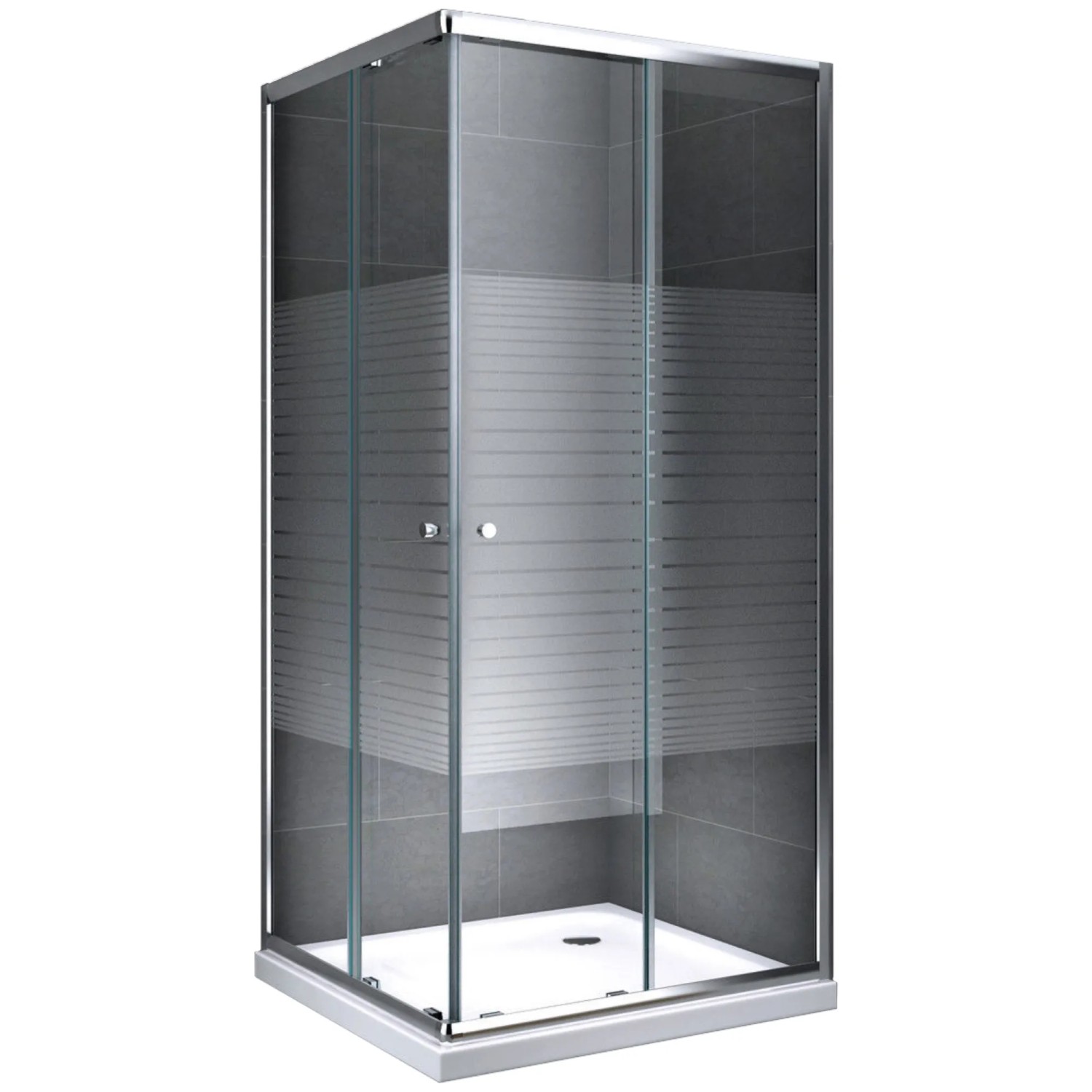 Dein Bau Projekt Duschkabine Eckdusche Gestreift 90 x 190 x 90 cm o. Wanne