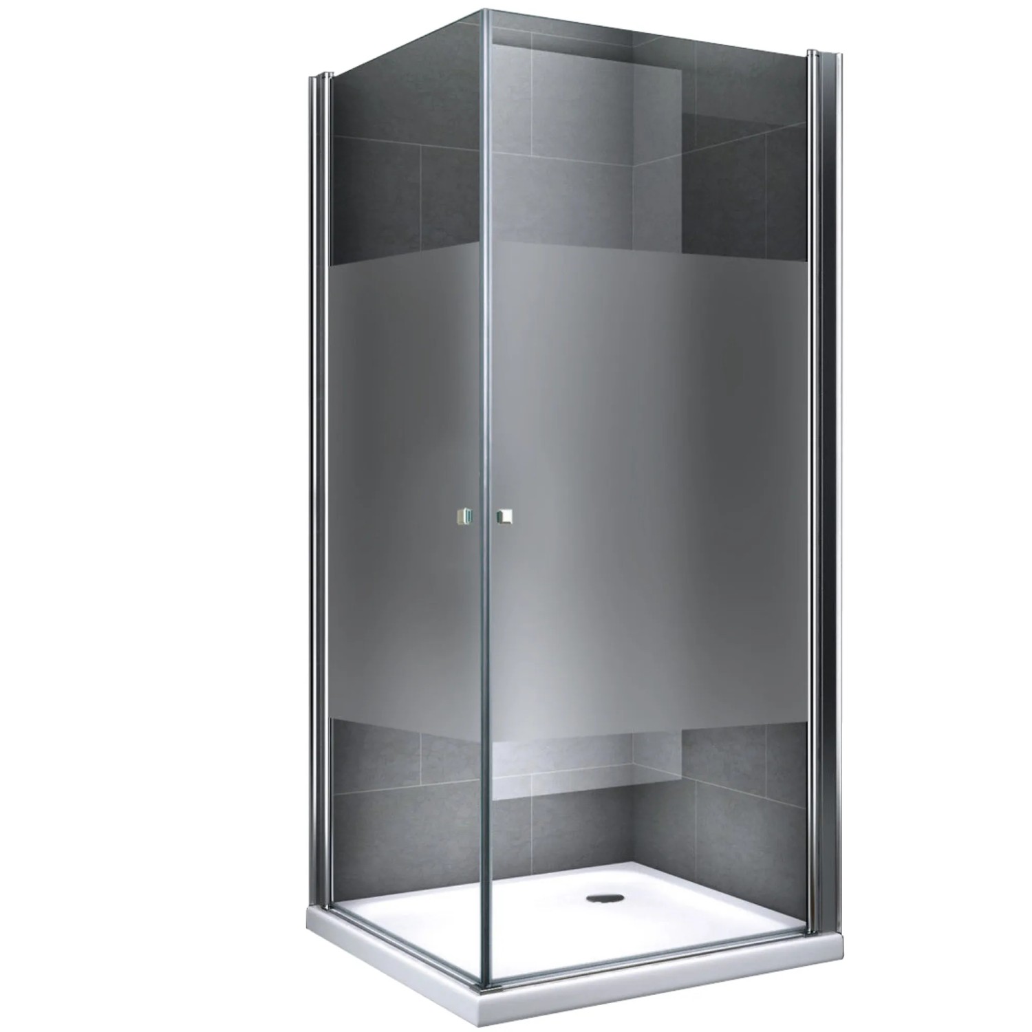 Dein Bau Projekt Duschkabine Glasdusche Teilsatiniert 80 x 190 x 80 cm o. Wanne