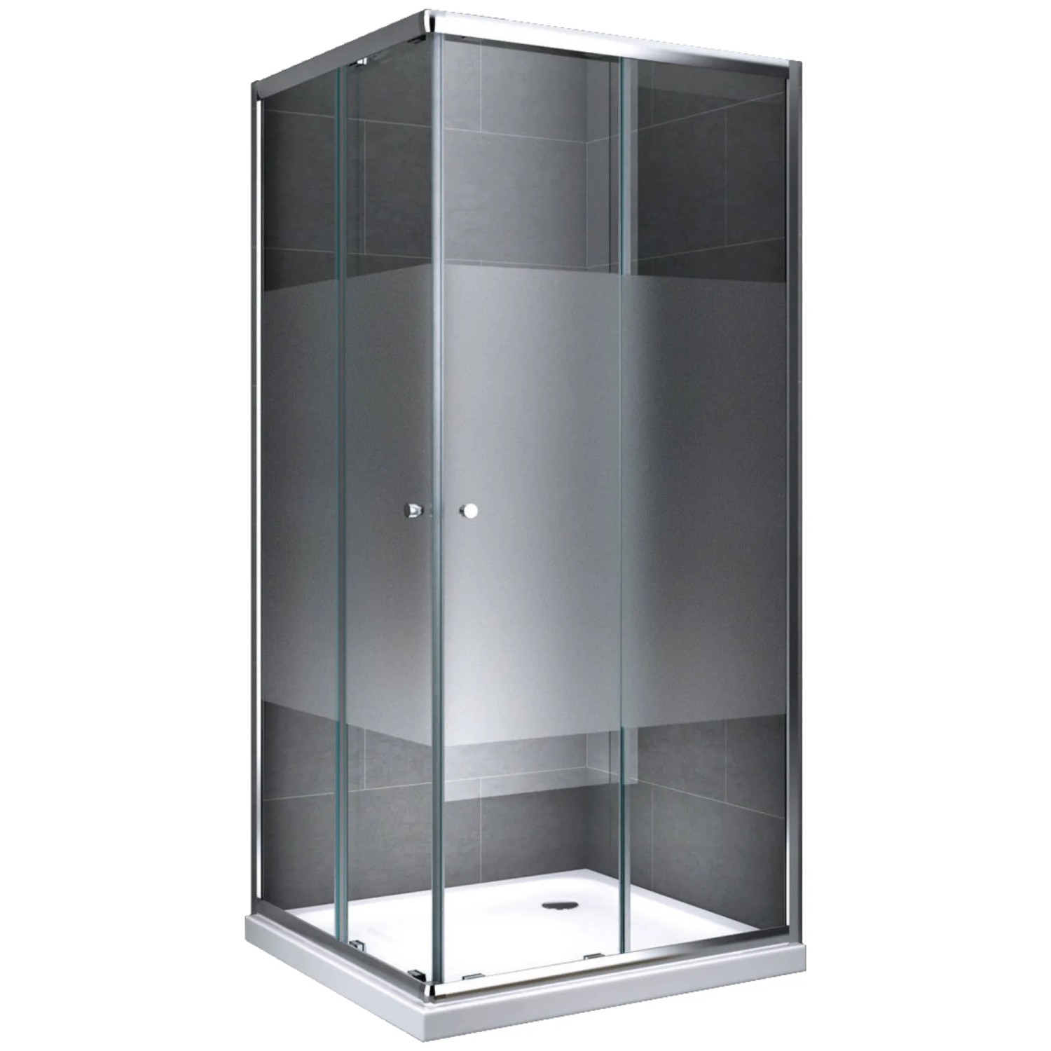 Dein Bau Projekt Duschkabine Eckdusche Teilsatiniert 80 x 190 x 80 cm o. Wanne