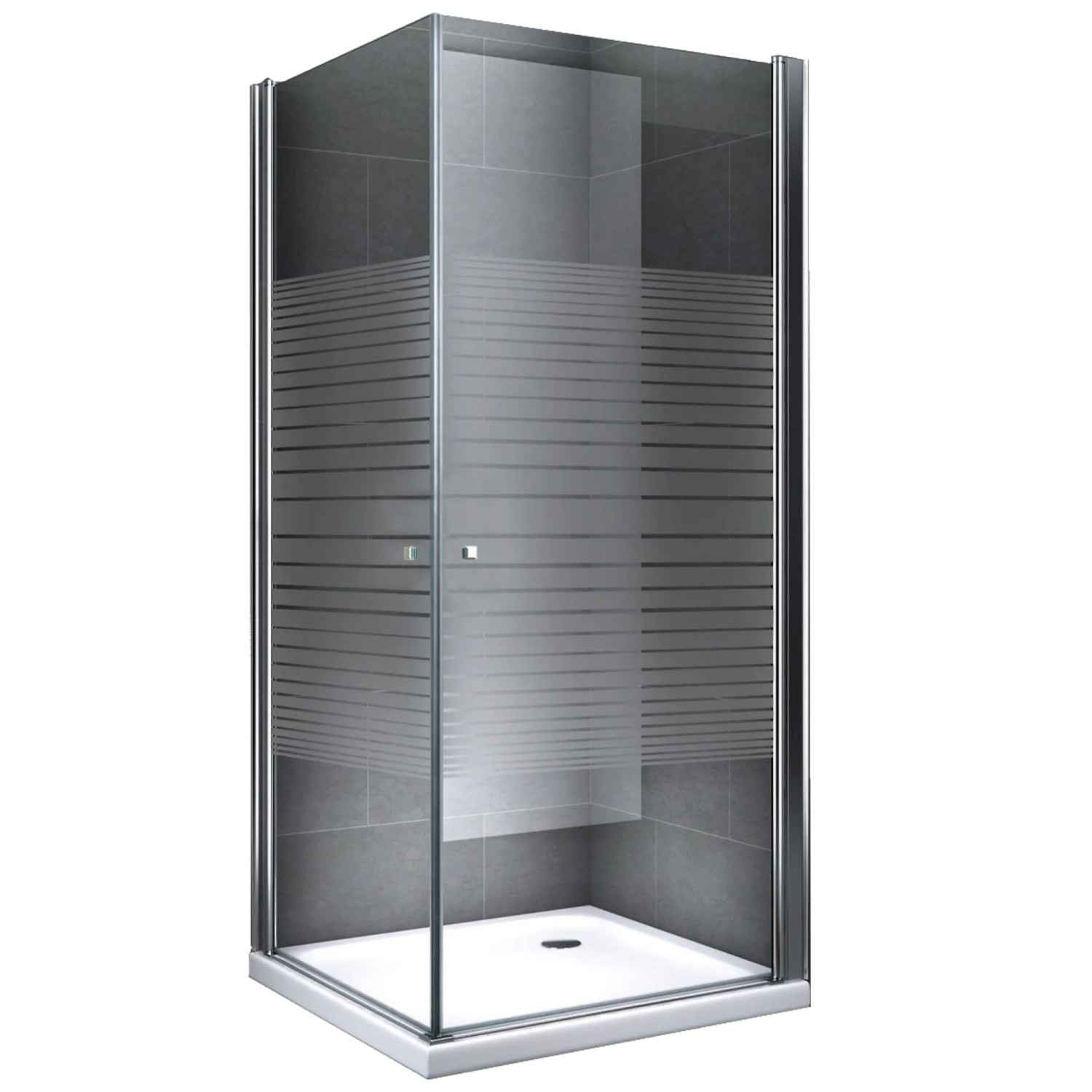 Dein Bau Projekt Duschkabine Glasdusche Gestreift 80 x 190 x 80 cm o. Wanne