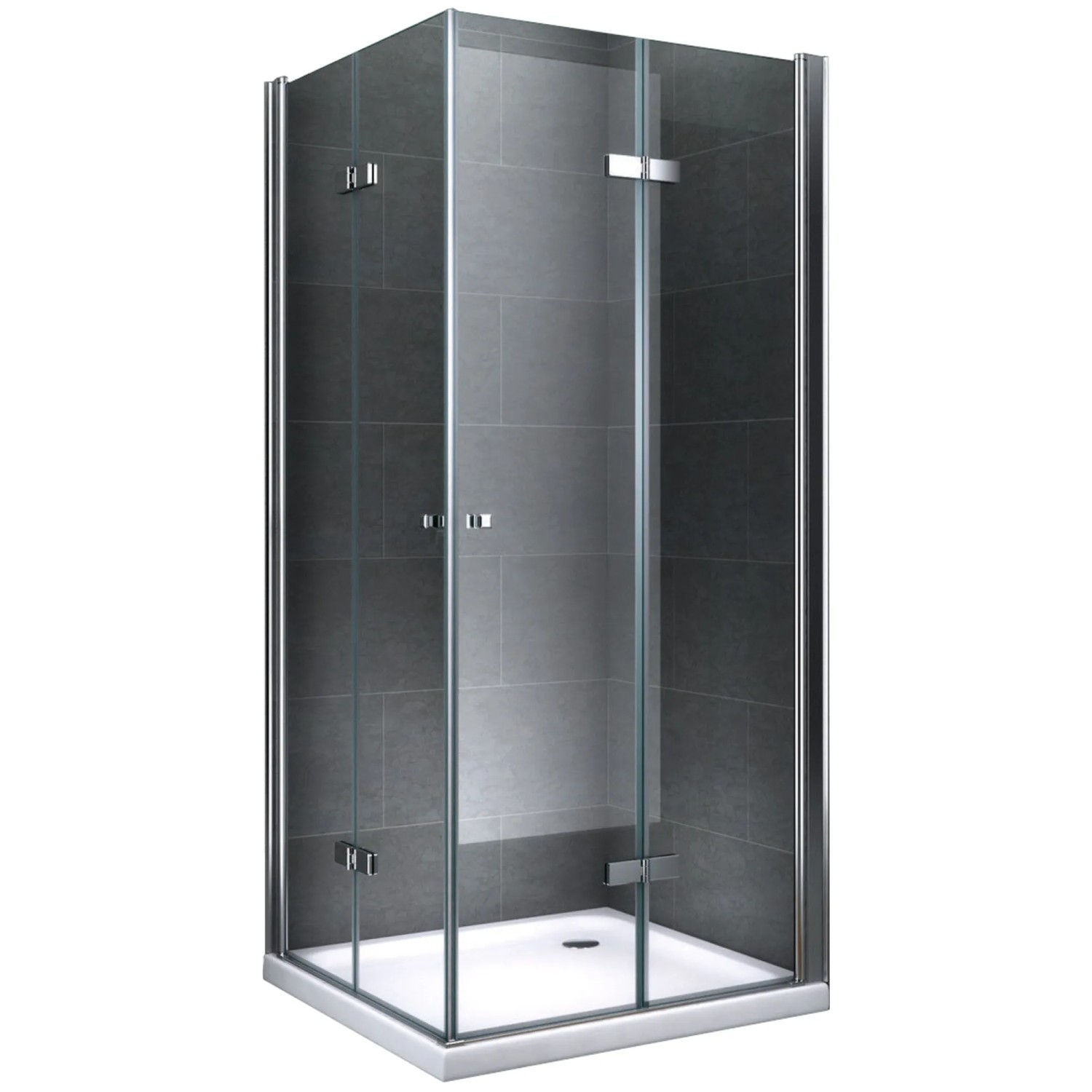 Dein Bau Projekt Duschkabine Quadrat Klarglas 100 x 190 x 100 cm o. Wanne