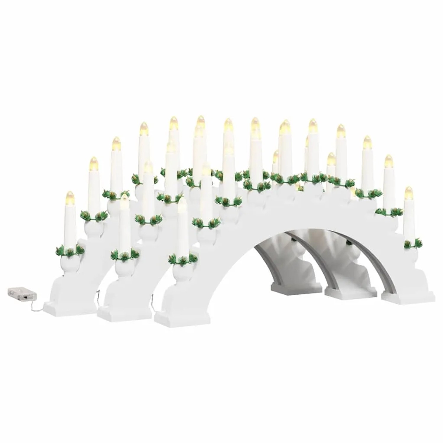 vidaXL Weihnachtskerzenbogen mit 10 LED Kerzen 3 Stk Weiß 42019710