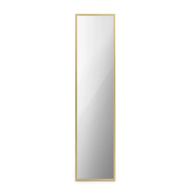 Klarstein La Palma 900 Smart Infrarotstrahler Konvektor 40x160 cm 900 W Spiegel Standfuß Antik-Gold-Metallic