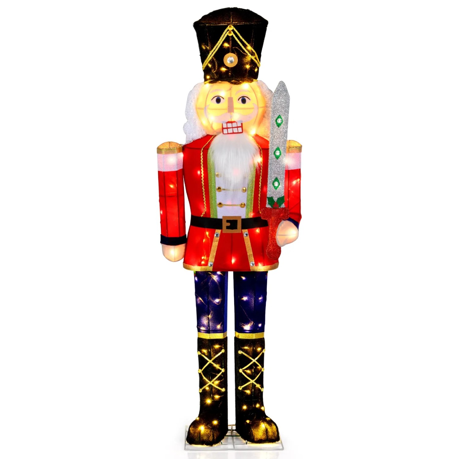 Costway Weihnachten Nussknacker Figur Groß Weihnachtsdekoration 157 cm