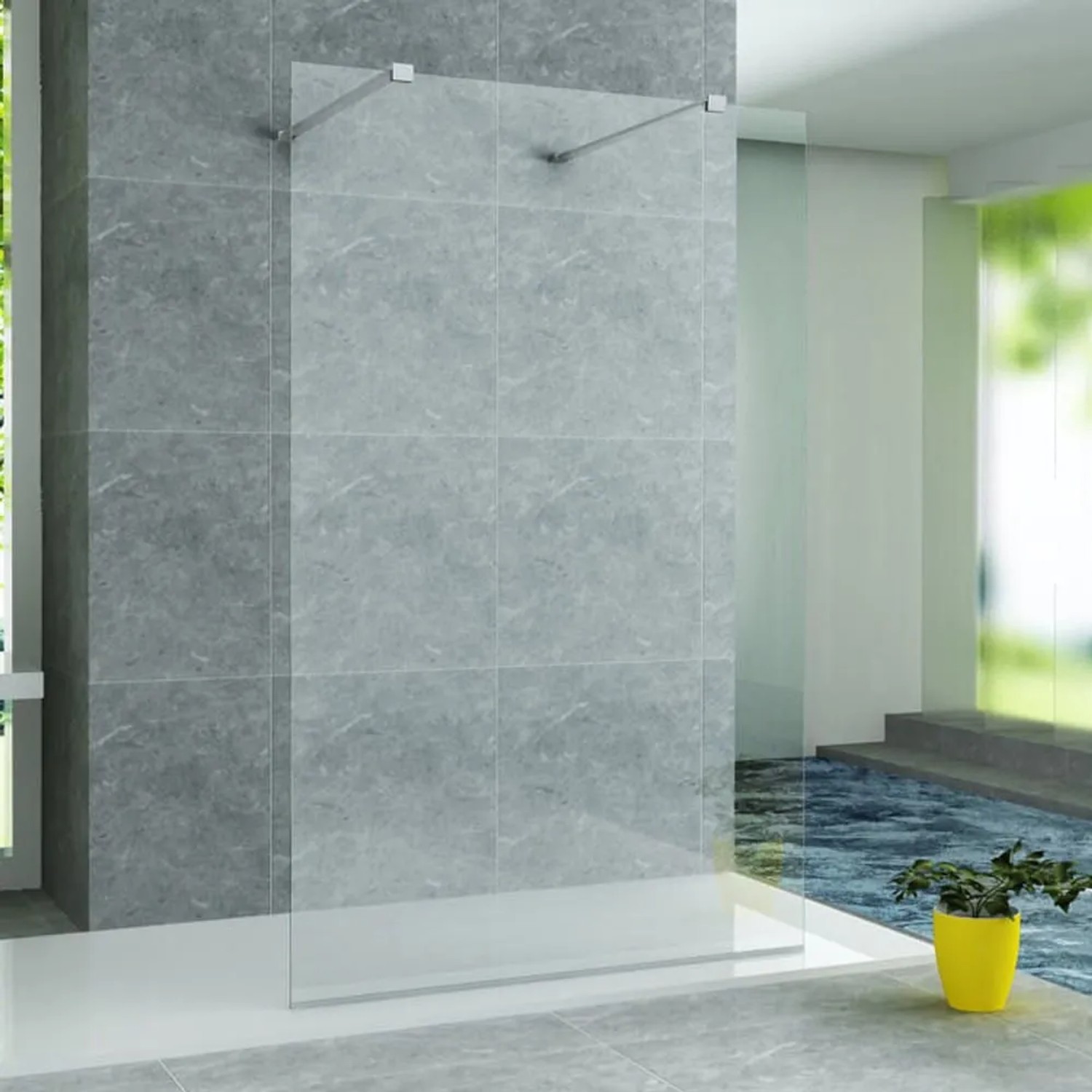 Aloni Walk-In Duschwand Beidseitig Begehbar Klarglas 8 mm BxH 1000x2000mm