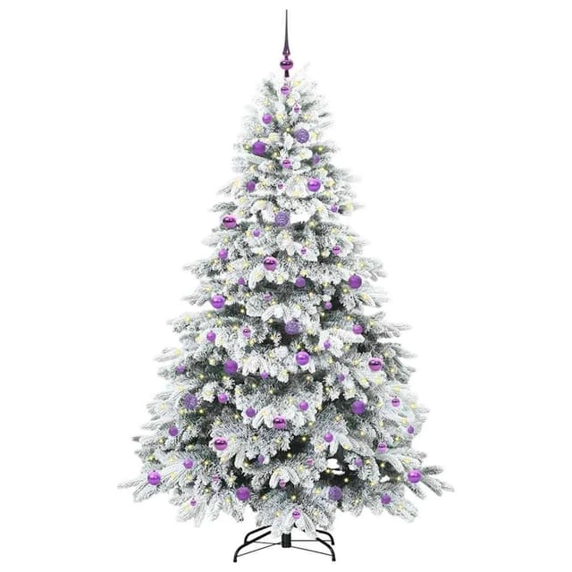 vidaXL Künstlicher Weihnachtsbaum mit 300 LEDs Grün 210 cm PE und PVC 3397633
