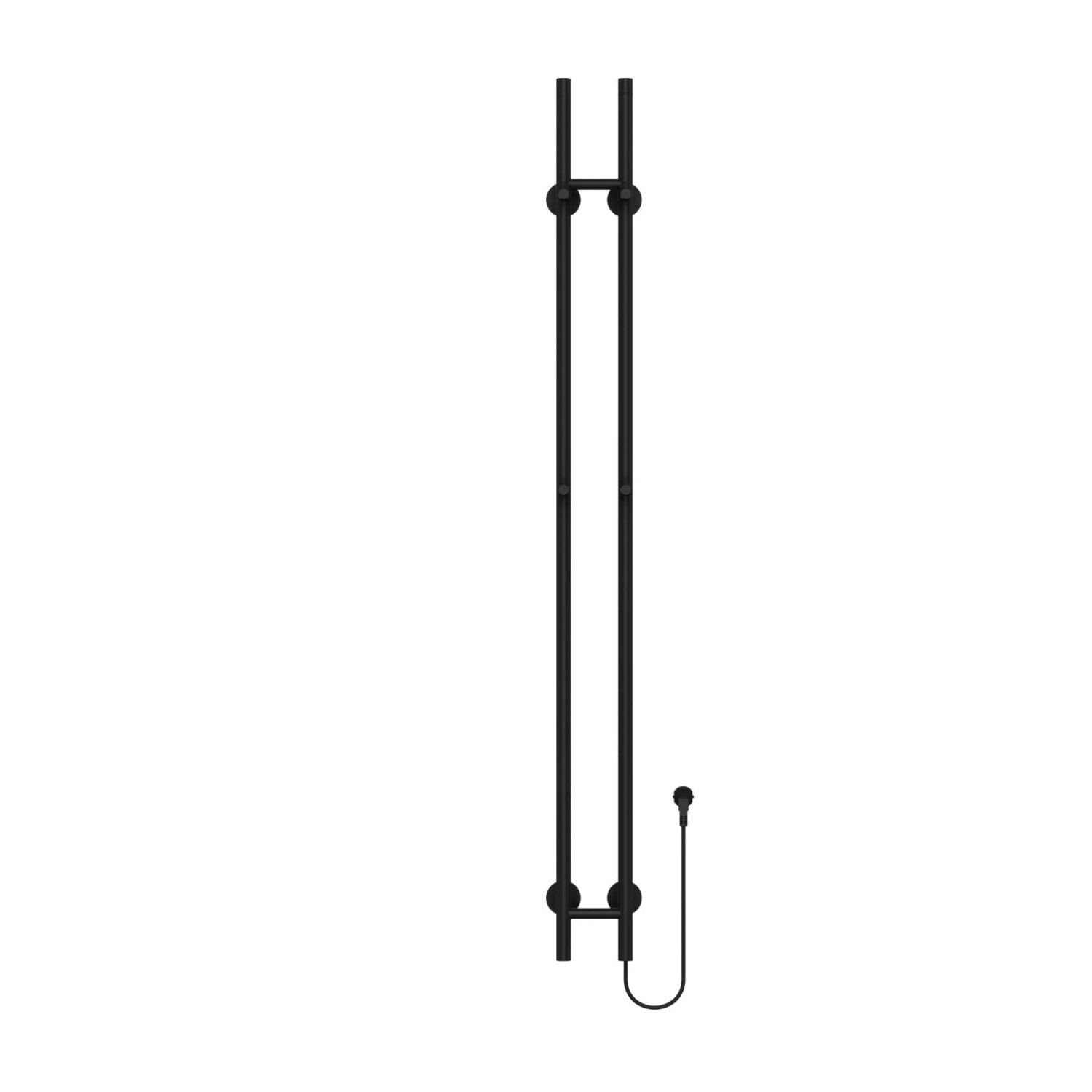 Belvit Elektrischer Handtuchtrockner Doppelrohr 1500x168 mm Schwarz Matt mit 120 W Timerfunktion