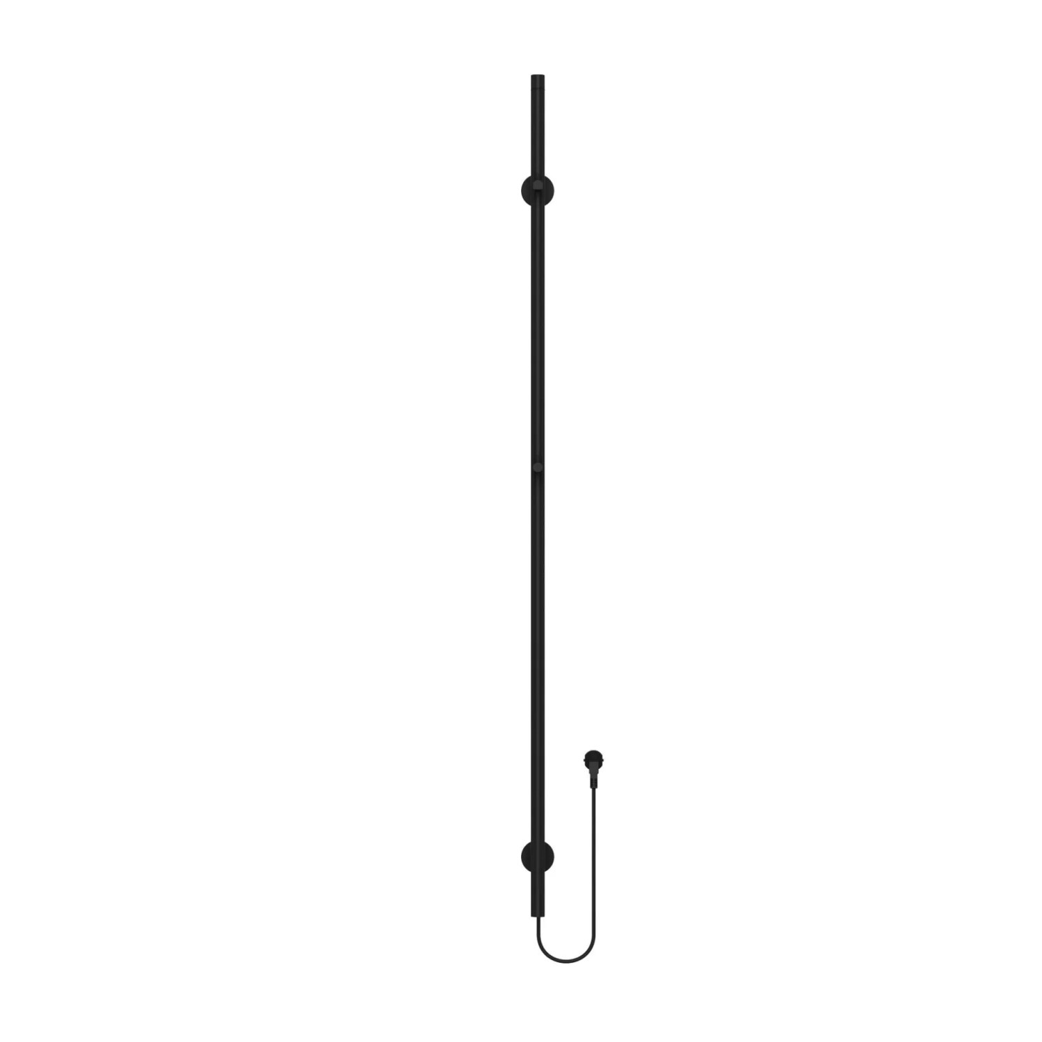 Belvit Elektrischer Handtuchtrockner Einzelrohr 1500x63 mm Schwarz Matt mit 60 W Timerfunktion