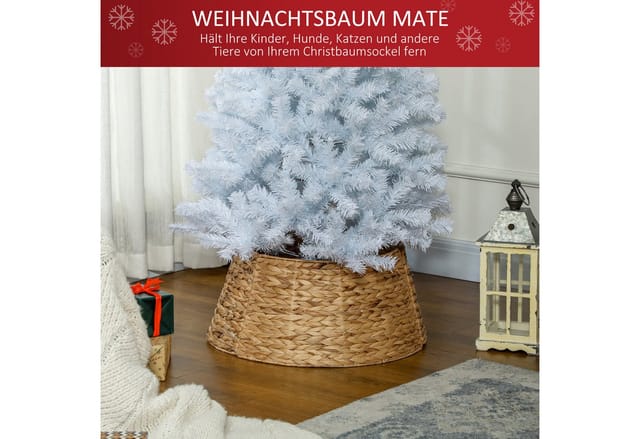 HOMCOM Weihnachtsbaumkragen Wasserhyazinthe Metall 60 x 28H cm Naturholz