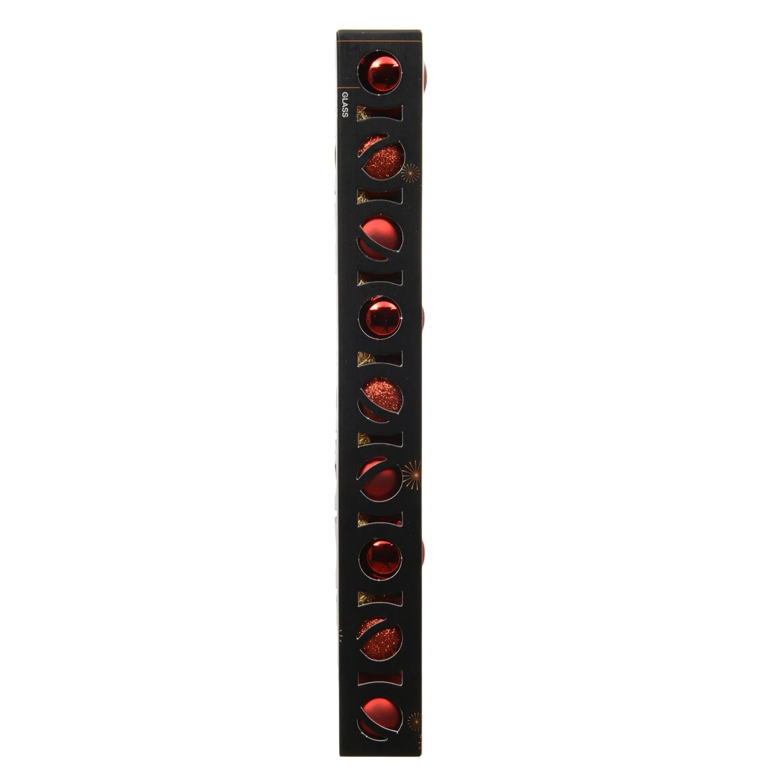 Decoris Weihnachtskugeln Glas Ø 3 cm Hellrot Mix 9-teilig
