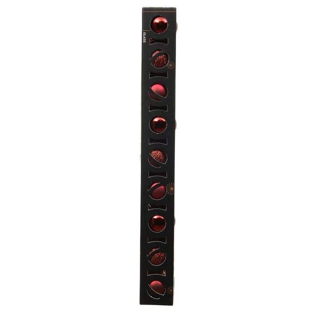 Decoris Weihnachtskugeln Glas Ø 3 cm Rot Mix 9-teilig