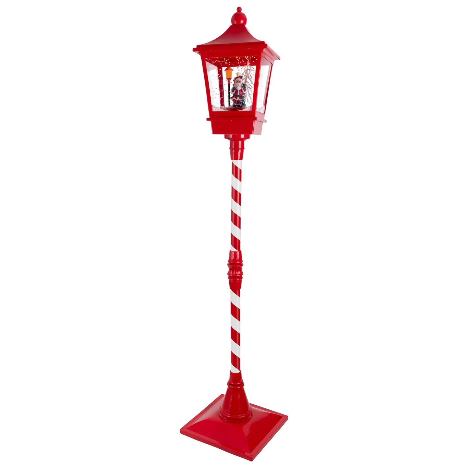 Lumineo LED-Laterne Weihnachtsmann mit Schneefall-Funktion Höhe 185 cm Rot-Weiß