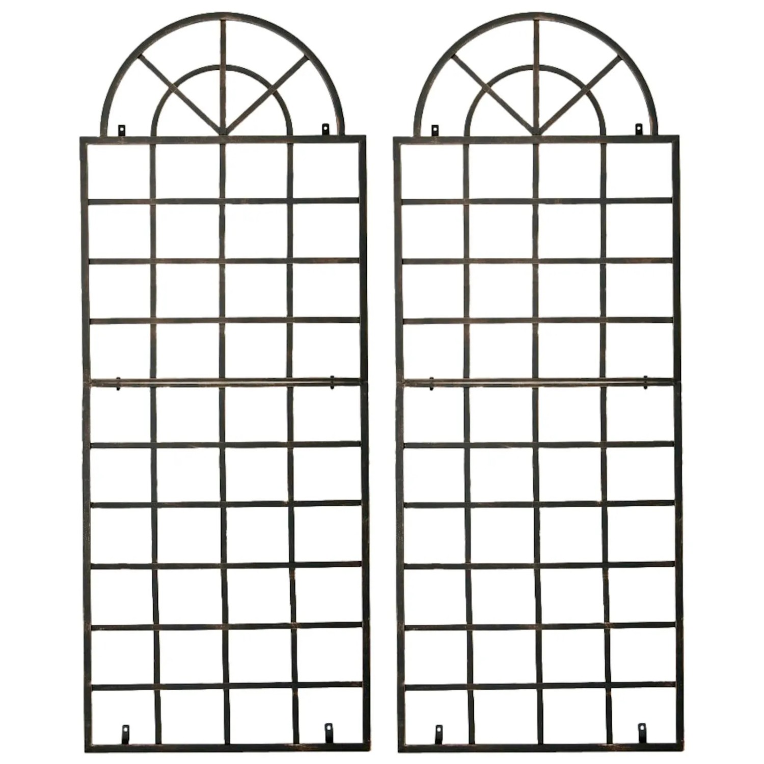 DELUKE Rankgitter GUNNAR 2er Set 70x1x180cm Metall Bronze Rankhilfe Kletterpflanzen Gartendekoration