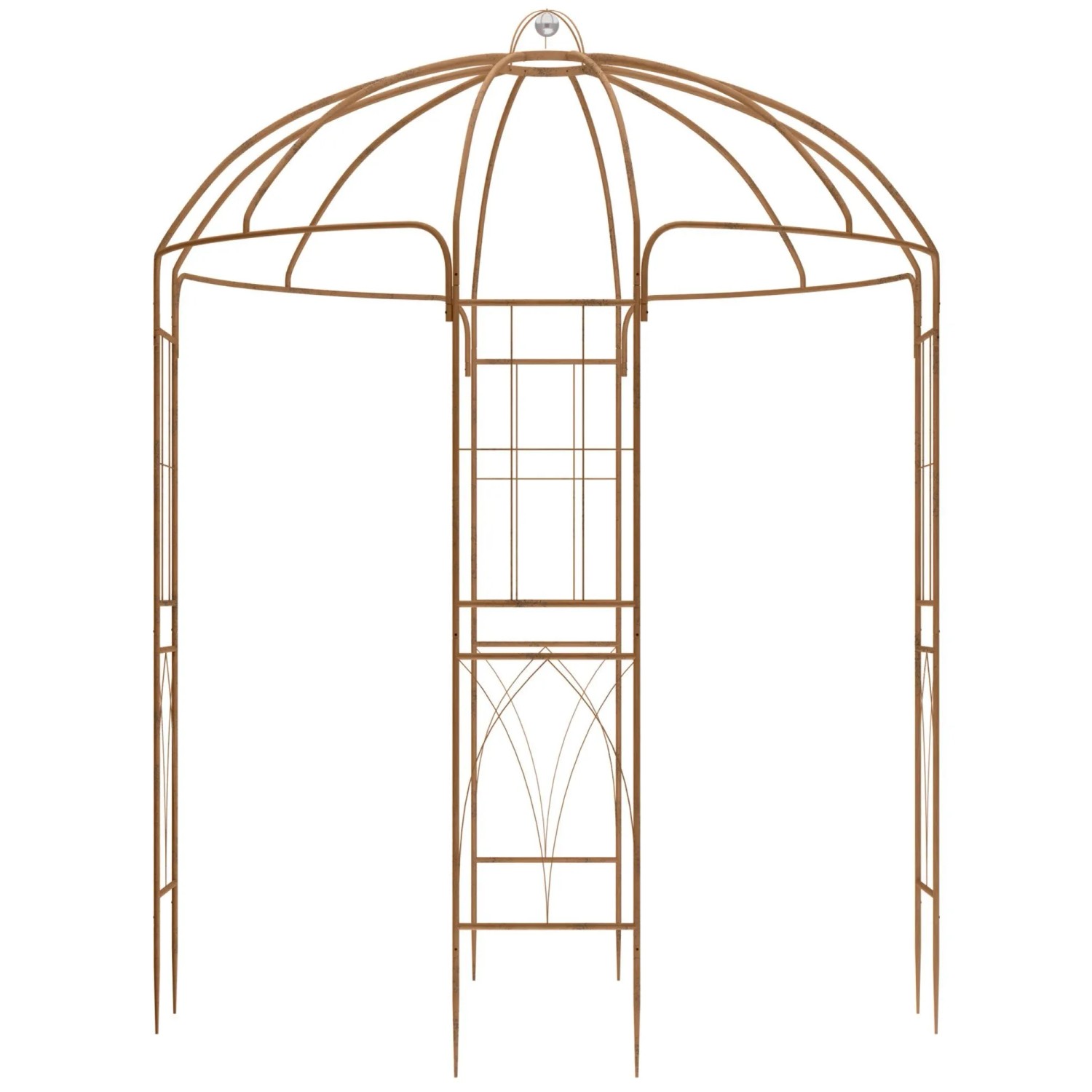 DELUKE Pavillon LOTTA mit Rankhilfe 200x200x270cm Metall Braun Gartenpavillon Zierpavillon Gartendeko
