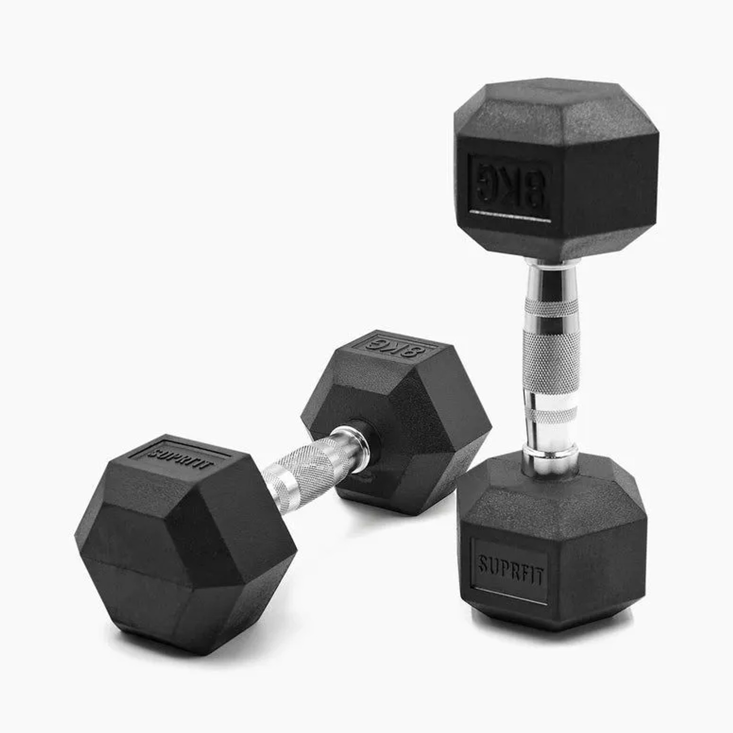 Suprfit Hex Gummi-Kurzhanteln Paar 8 kg