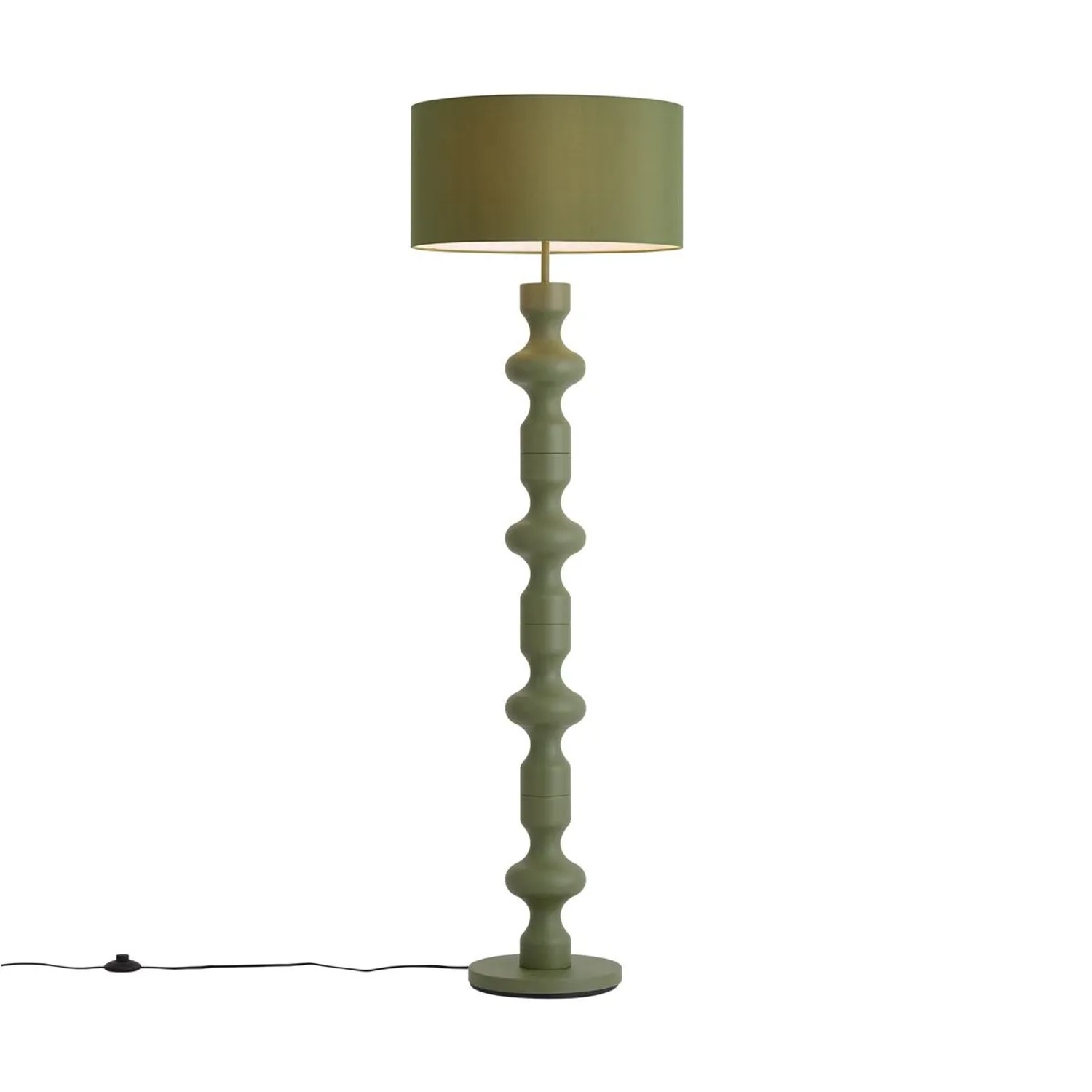 QAZQA Retro Stehleuchte Grün mit STOffschirm 160cm Captain