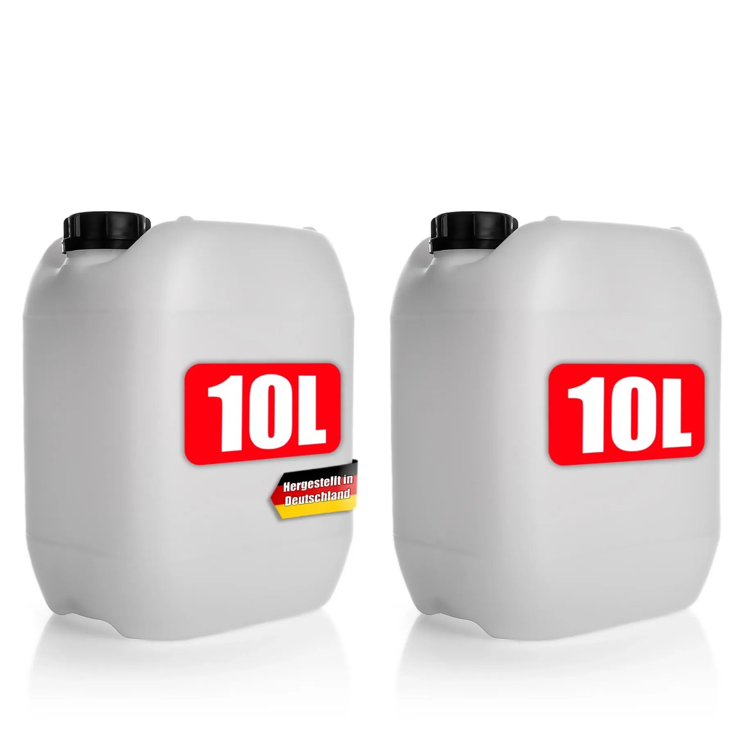 BigDean 2 Wasserkanister 10 L Mit Schraubverschluss DIN 51 Naturweiß