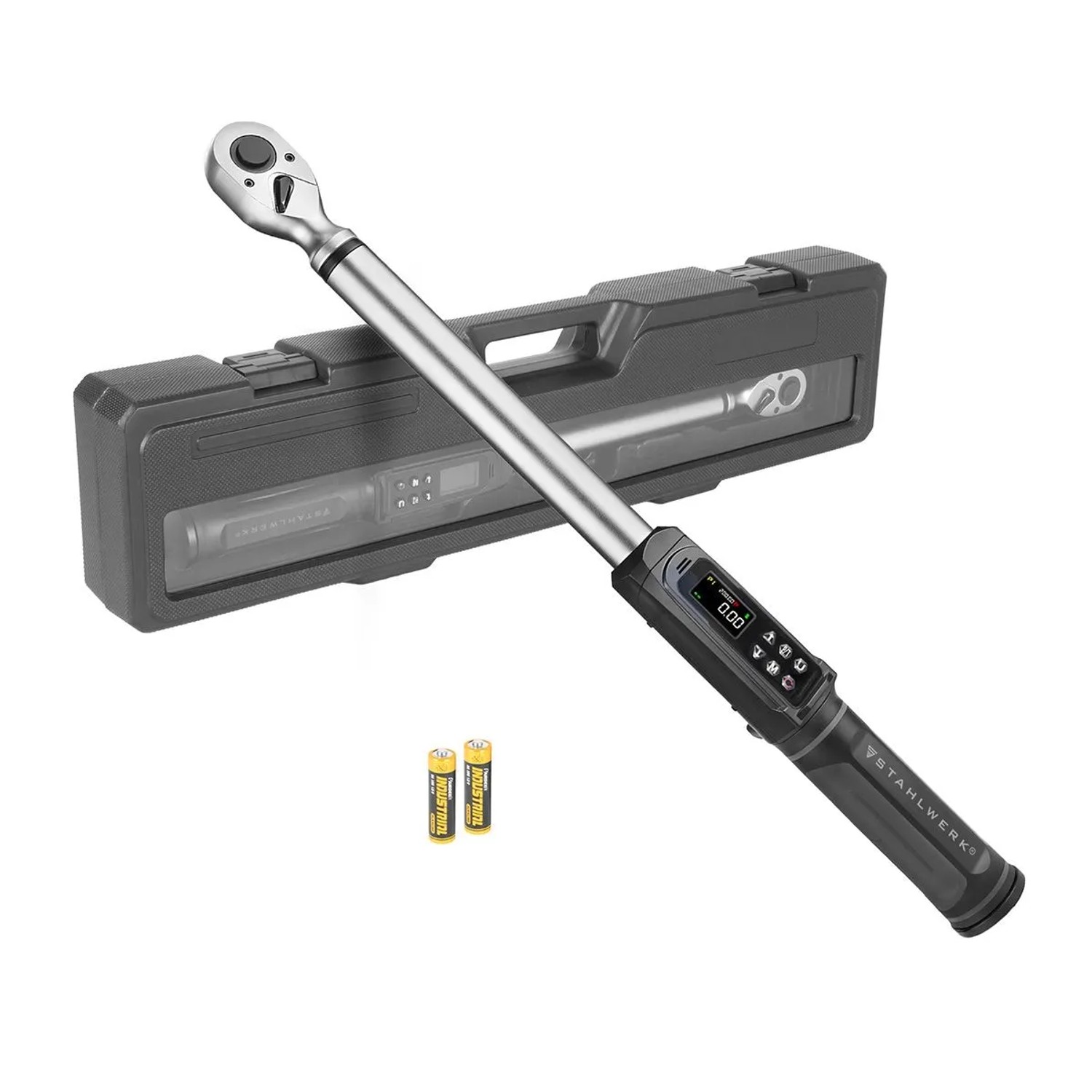 STAHLWERK Digitaler Drehmomentschlüssel 3-200 Nm 1/2 Zoll Eichzertifikat LED