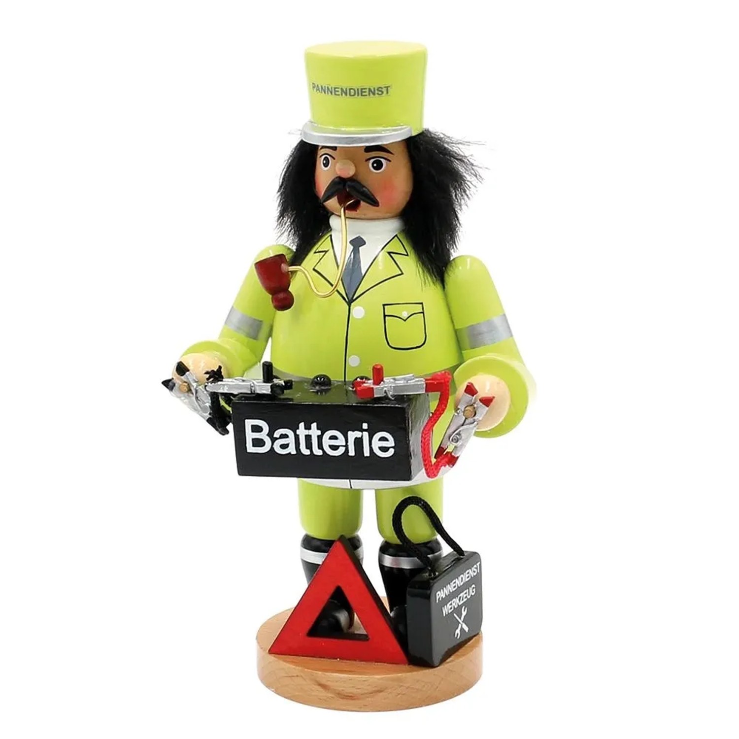 Dekohelden24 Räuchermann Abschleppdienst Räucherfigur Weihnachtsräucherfigur Räuchergefäß Pannenhelfer Autopanne Geschenk L/B/H 11 x 9 x 20 cm