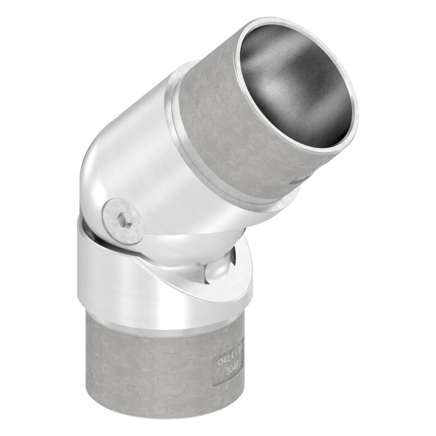 FeNau Gelenkstück V2A Für Rohr 42,4 X 2,0 mm Hohl Kabeldurchführung