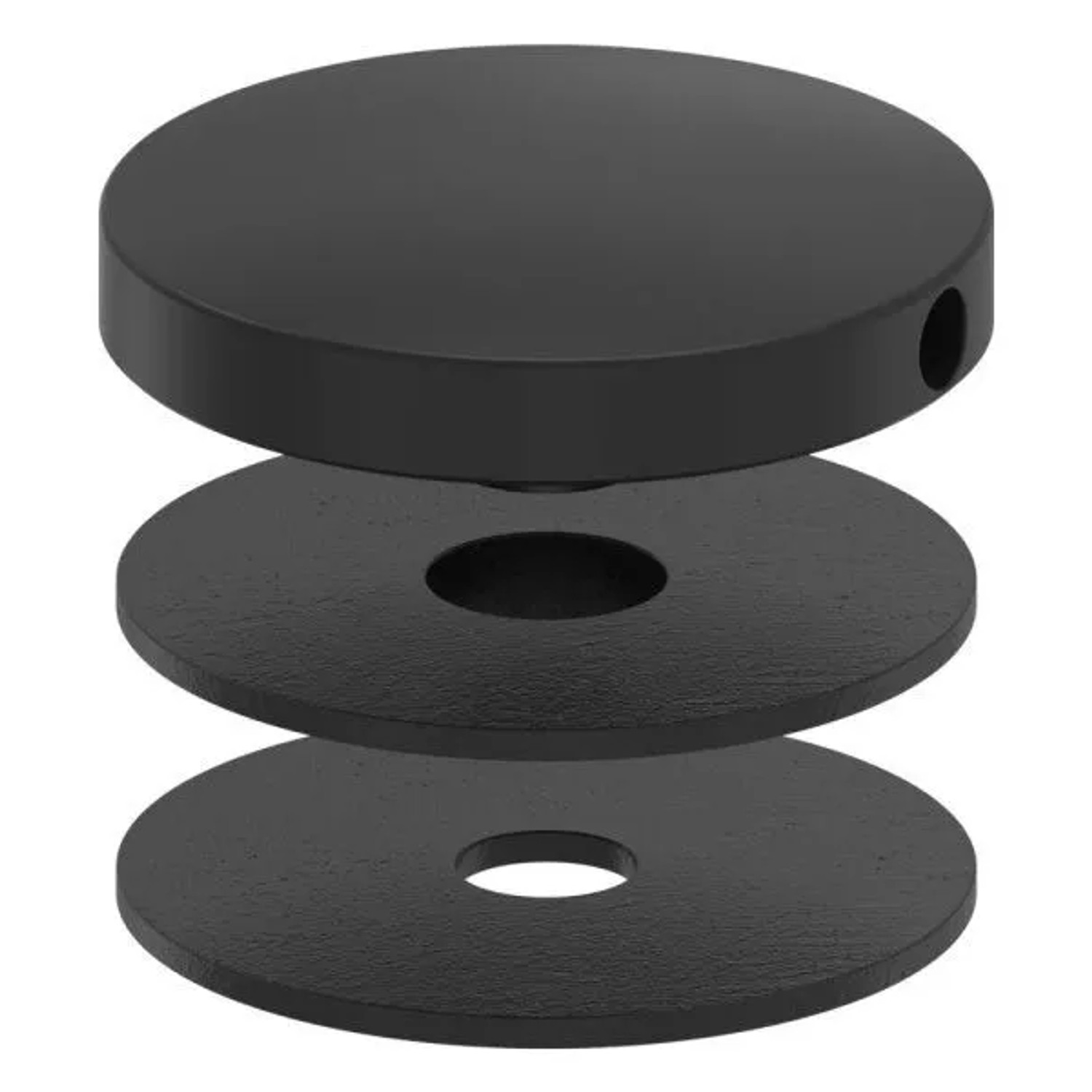 FeNau Oberteil Glaspunkthalter Edelstahl V2A Ø 52 mm Pulverbeschichtet RAL 9005 Schwarz Matt