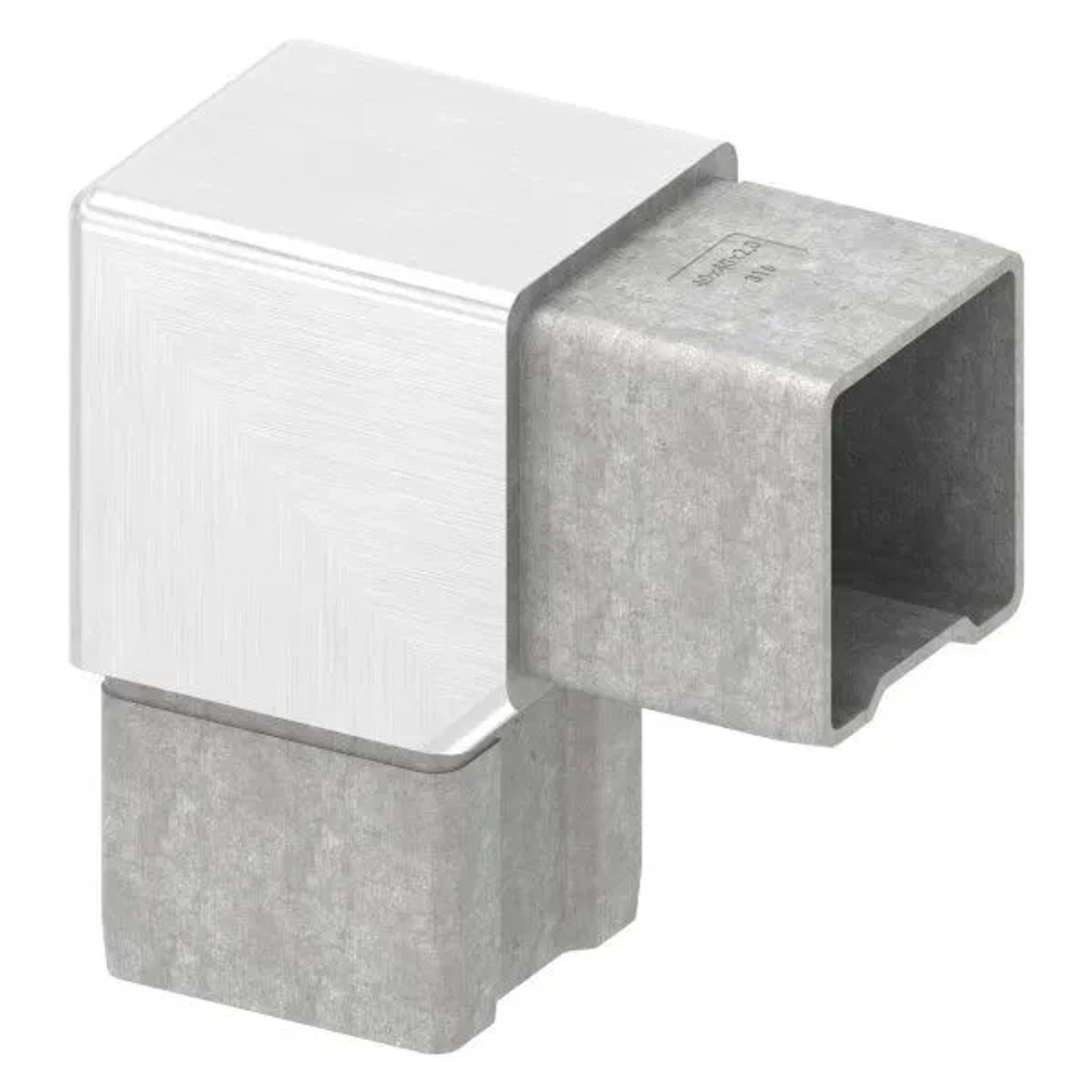 FeNau Steckfitting V4A Für Rohr 40x40x2,0 mm 90 Grad