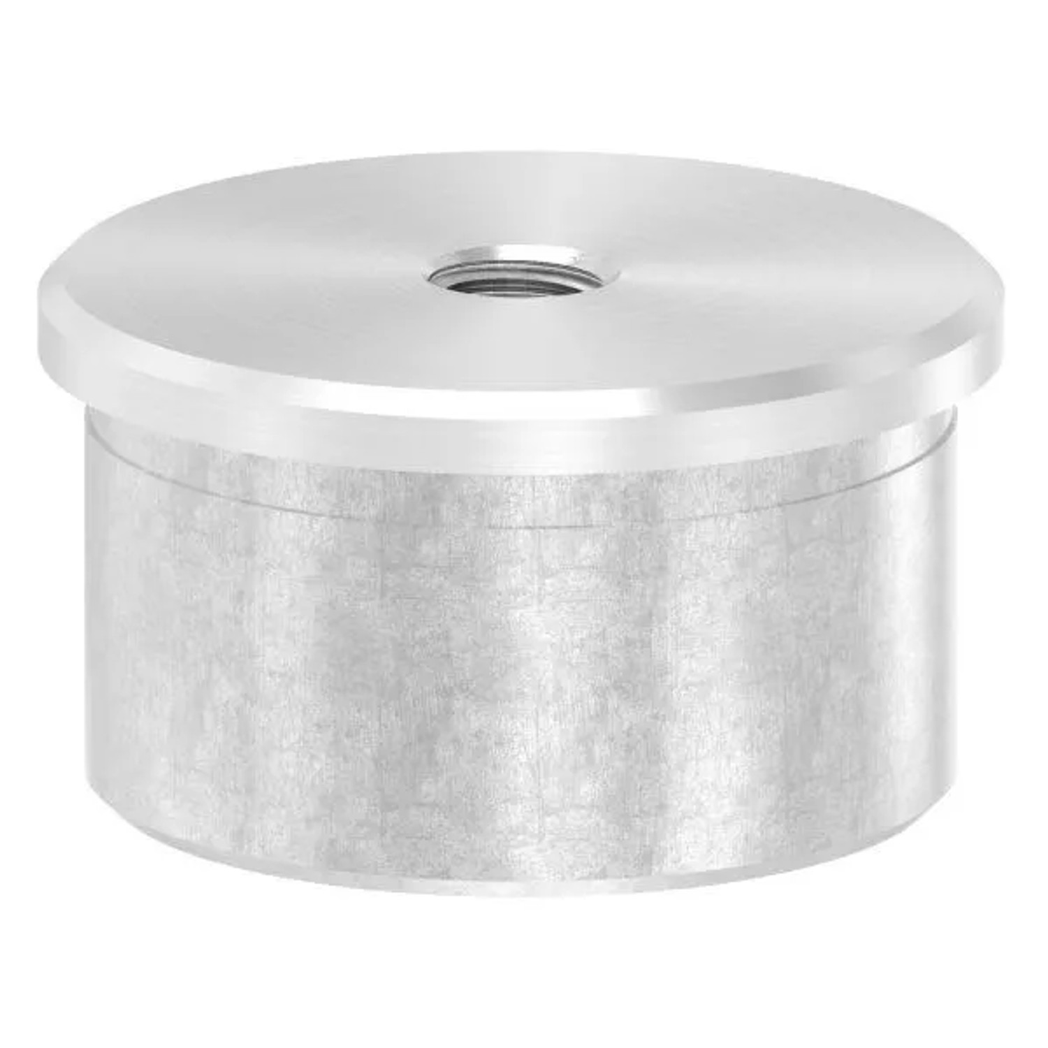 FeNau Endkappe V2A Für Rohr Ø 42,4 X 2,0 mm M8 Gewinde Zum Kleben Flach