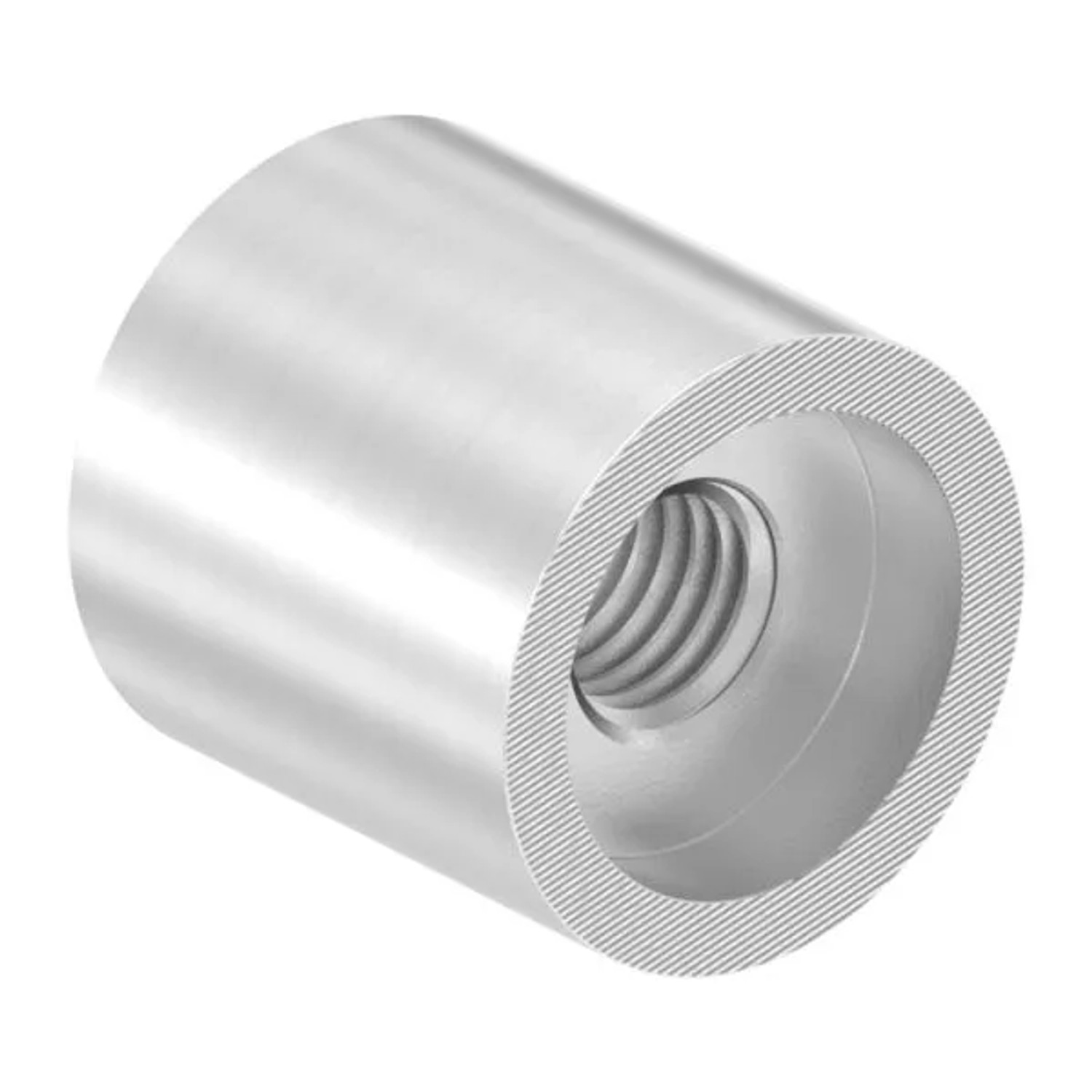 FeNau Wandhalter Edelstahl V2A M10 Innengewinde Länge 25 mm Geschliffen Korn 240
