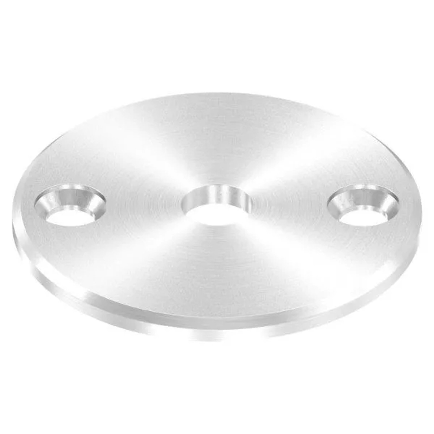 FeNau Ankerplatte V2A Ø 70 X 4 mm 3 Gesenkte Bohrungen Rundschliff