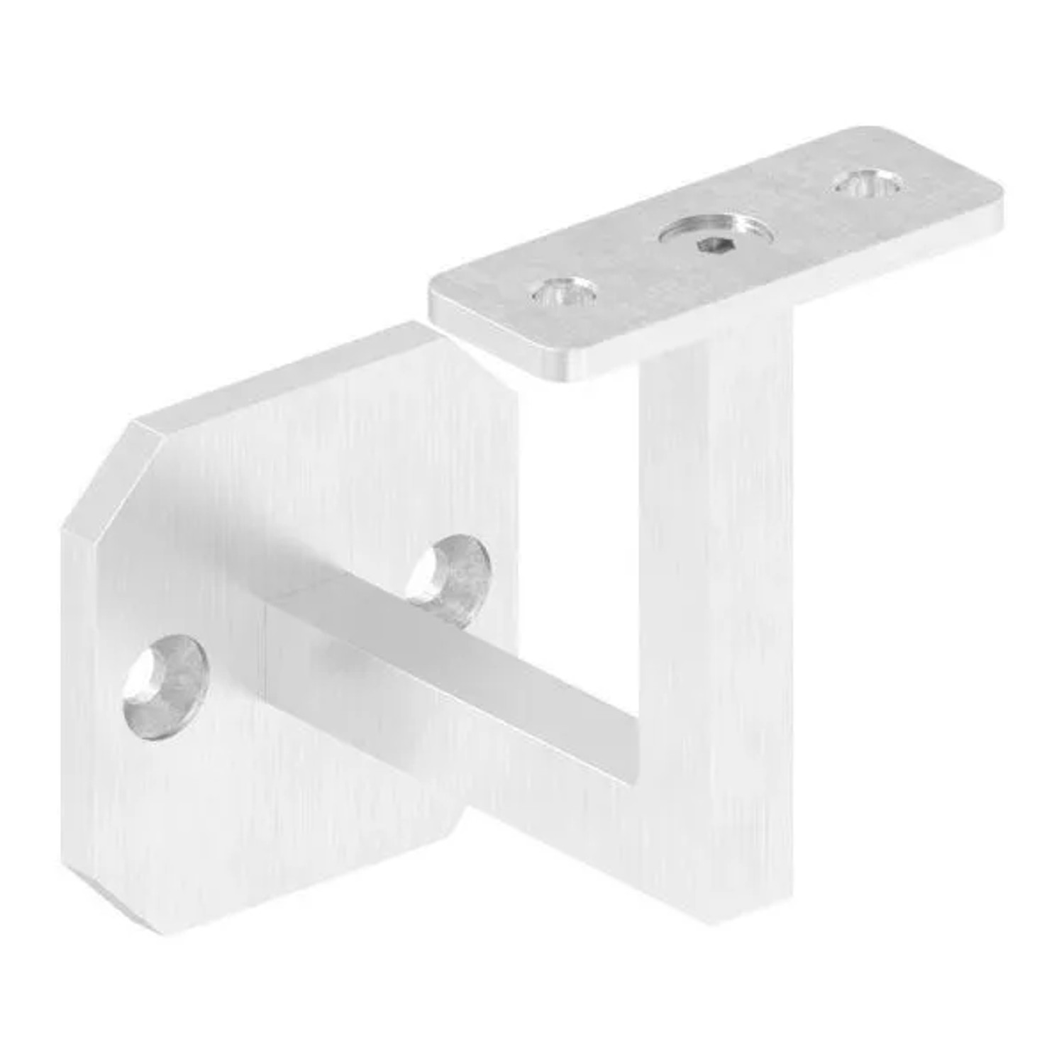FeNau Handlaufhalter V2A 60x60x6 mm Bügel 12x12 mm Wandabstand 76 mm Eckig Gerade