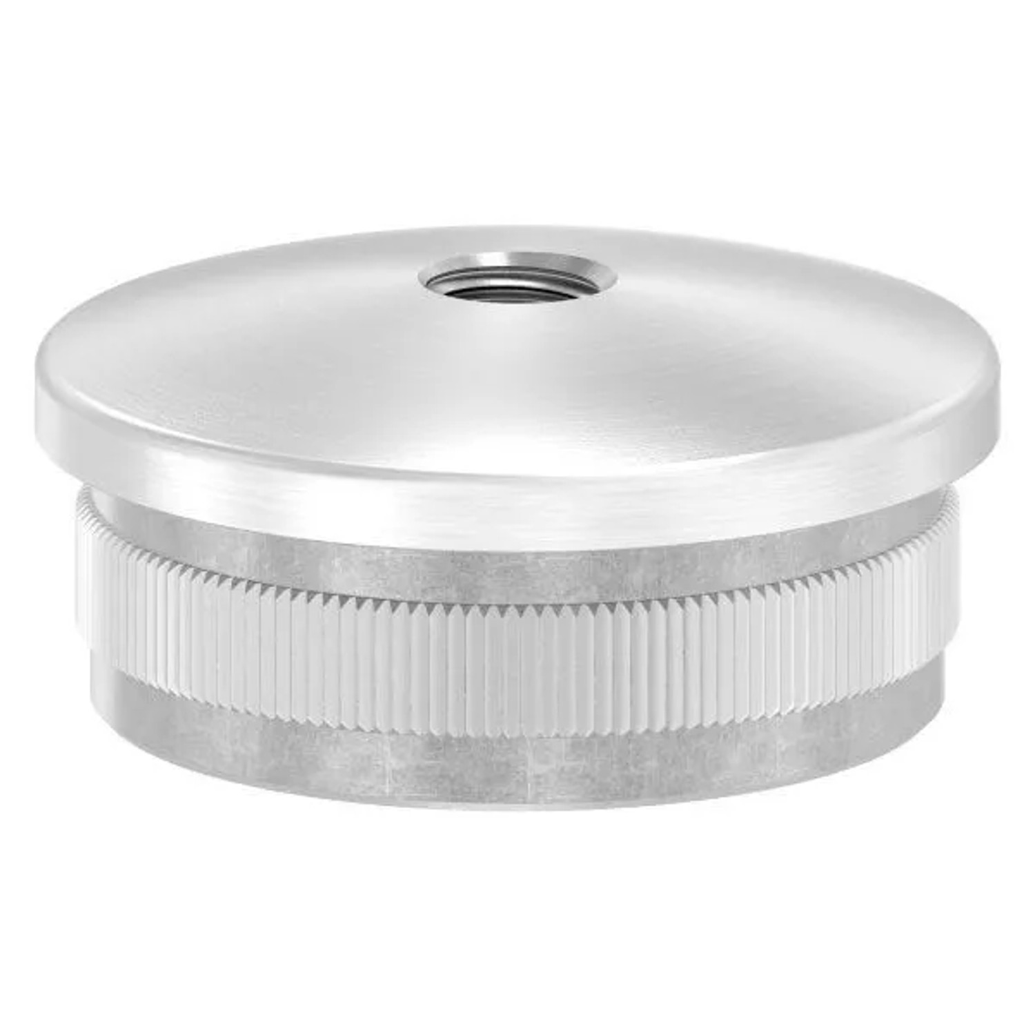 FeNau Einsteckkappe V2A Edelstahl Für Rohr Ø 42,4 mm 2,0 mm Wandstärke M8 Gewinde Leicht Gewölbt