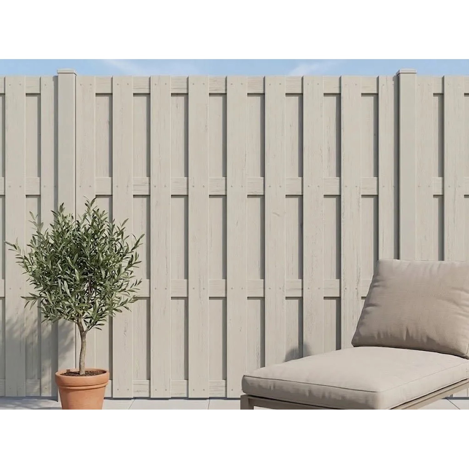 Belladoor WPC Sichtschutzzaun Komplettset Beige 180x180 cm DIY Bausatz
