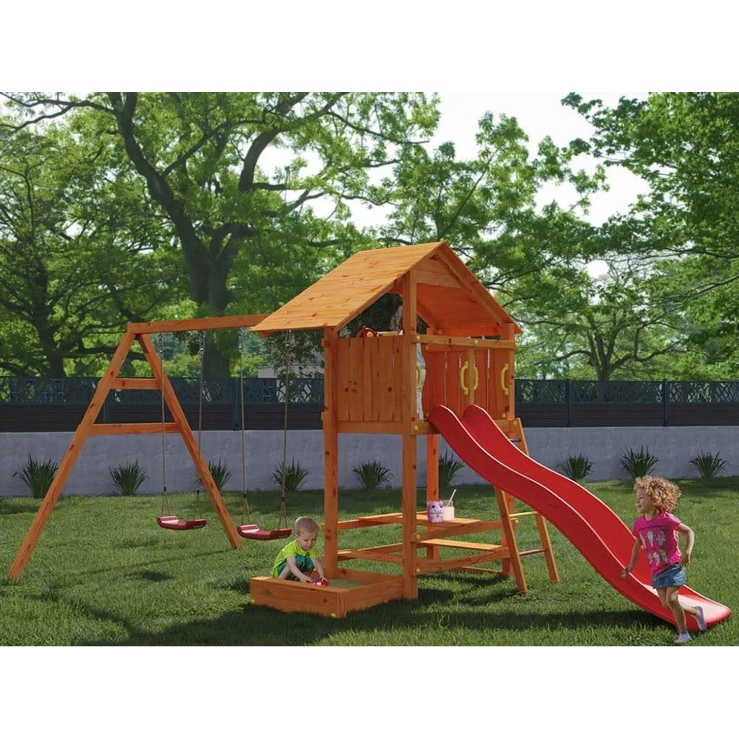 Fungoo Spielturm Smart 1 Teakfarben