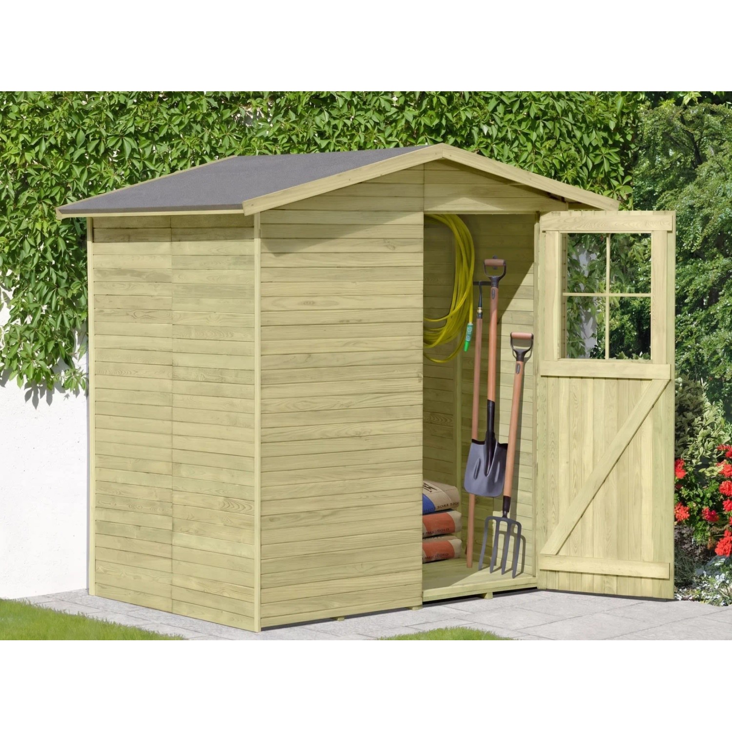 Woodtex Gerätehaus Frankfurt Größe 1 14 mm Kesseldruckimprägniert
