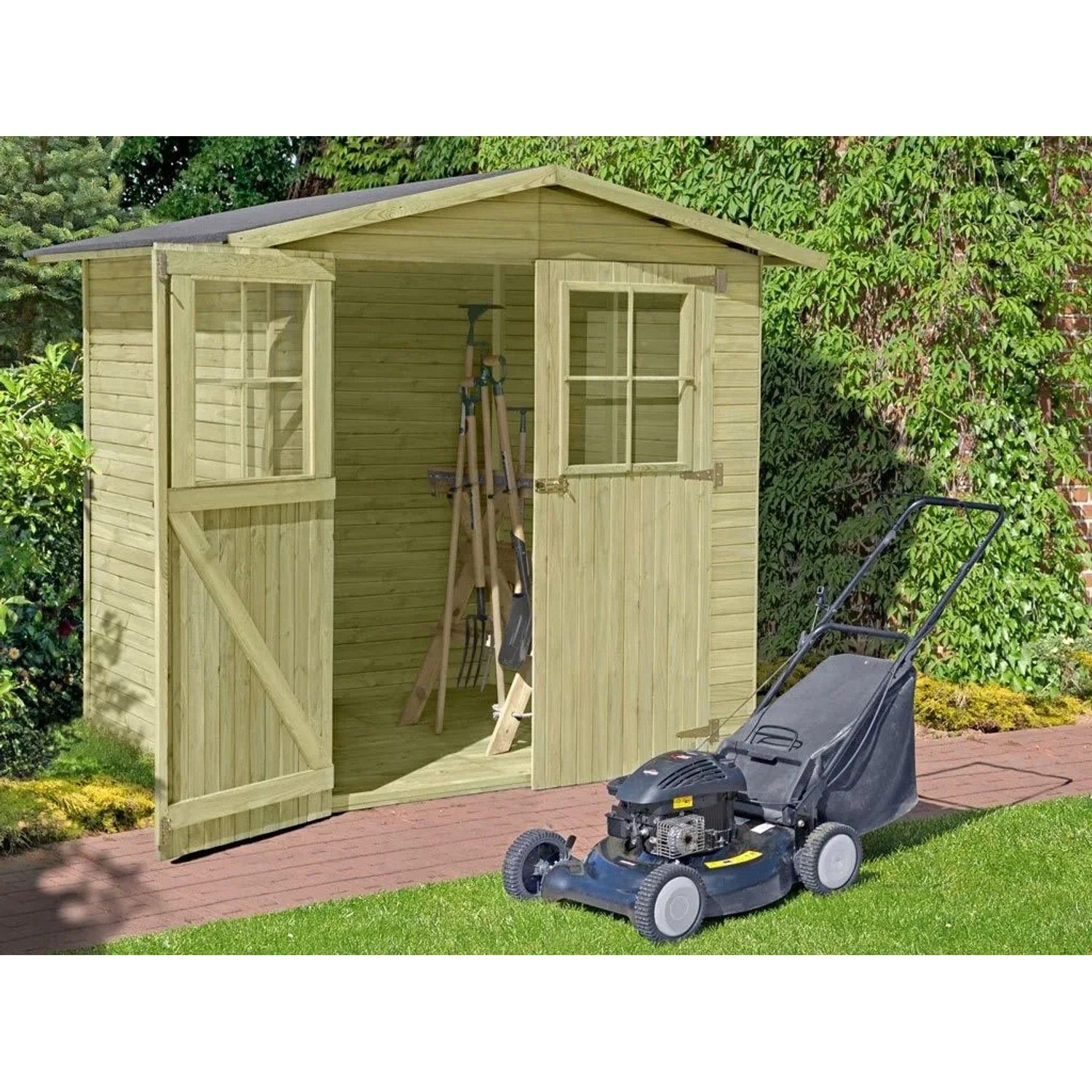Woodtex Gerätehaus Berlin Gr 1 14 mm Kesseldruckimprägniert