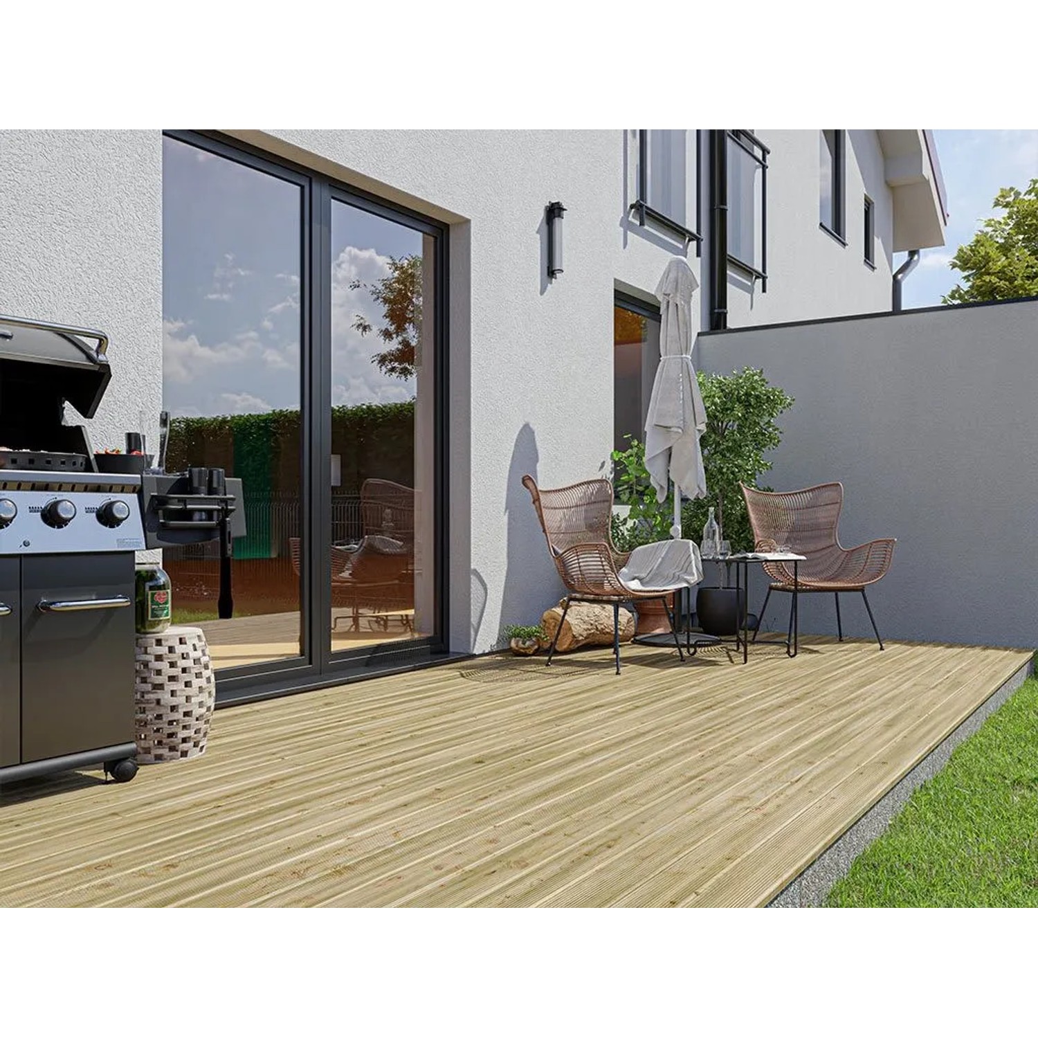 Woodtex Terrassendiele Kiefer KDI 20 mm Stark