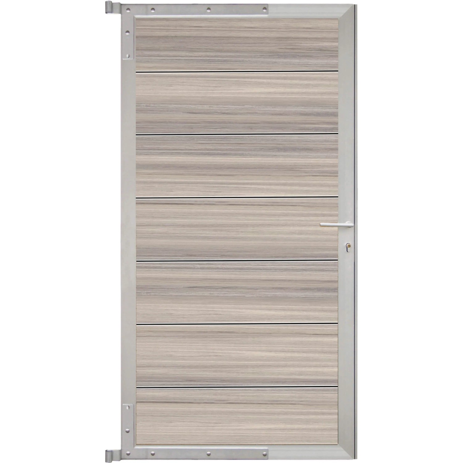 T&J Tor-Komplettset Tjörn 90 cm x 173 cm Füllung Amethystgrau Rahmen Silber