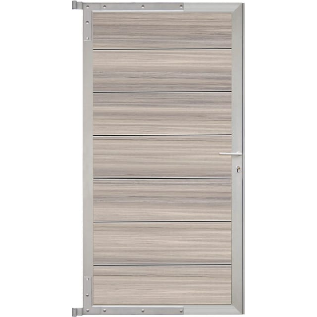 T&J Tor-Komplettset Tjörn 90 cm x 173 cm Füllung Amethystgrau Rahmen Silber